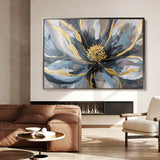 Floral 850 Canvas Art 18" x 24" / 45 x 60 cm / Black