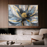 Floral 850 Canvas Art 18" x 24" / 45 x 60 cm / Black