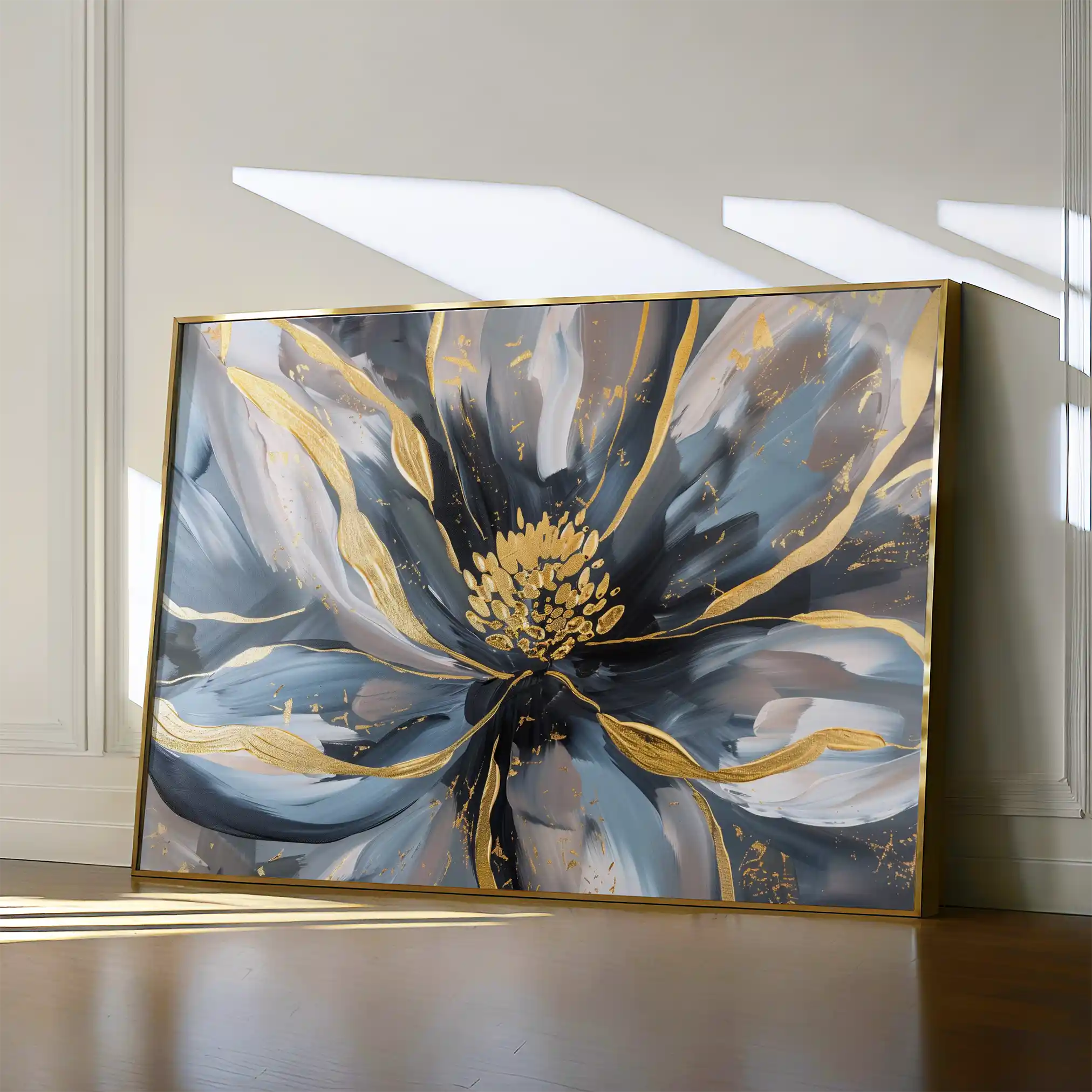Floral 850 Canvas Art 60 x 40 cm / Black