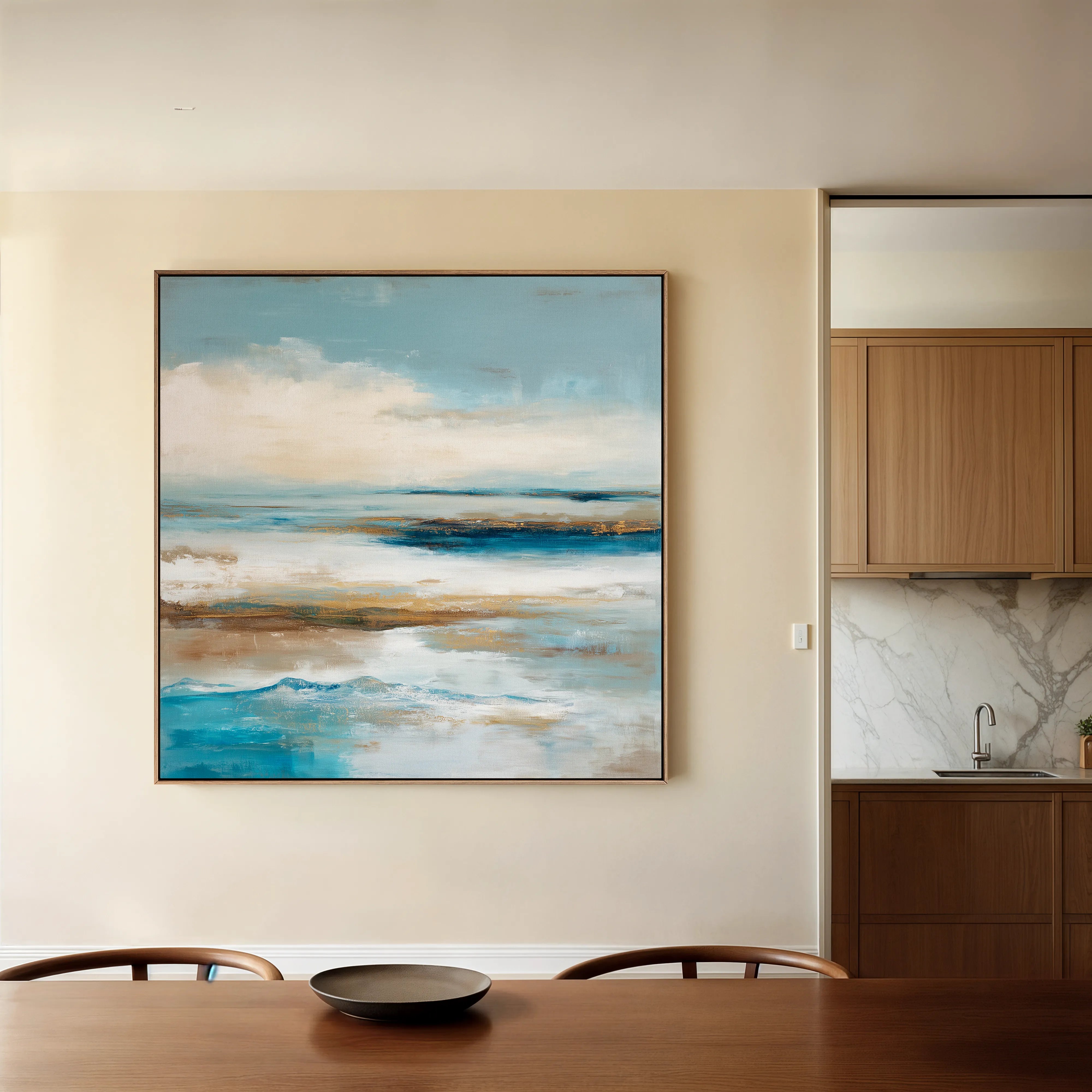 Abstract 851 Canvas Art 16" x 16" / 40 x 40 cm / Black