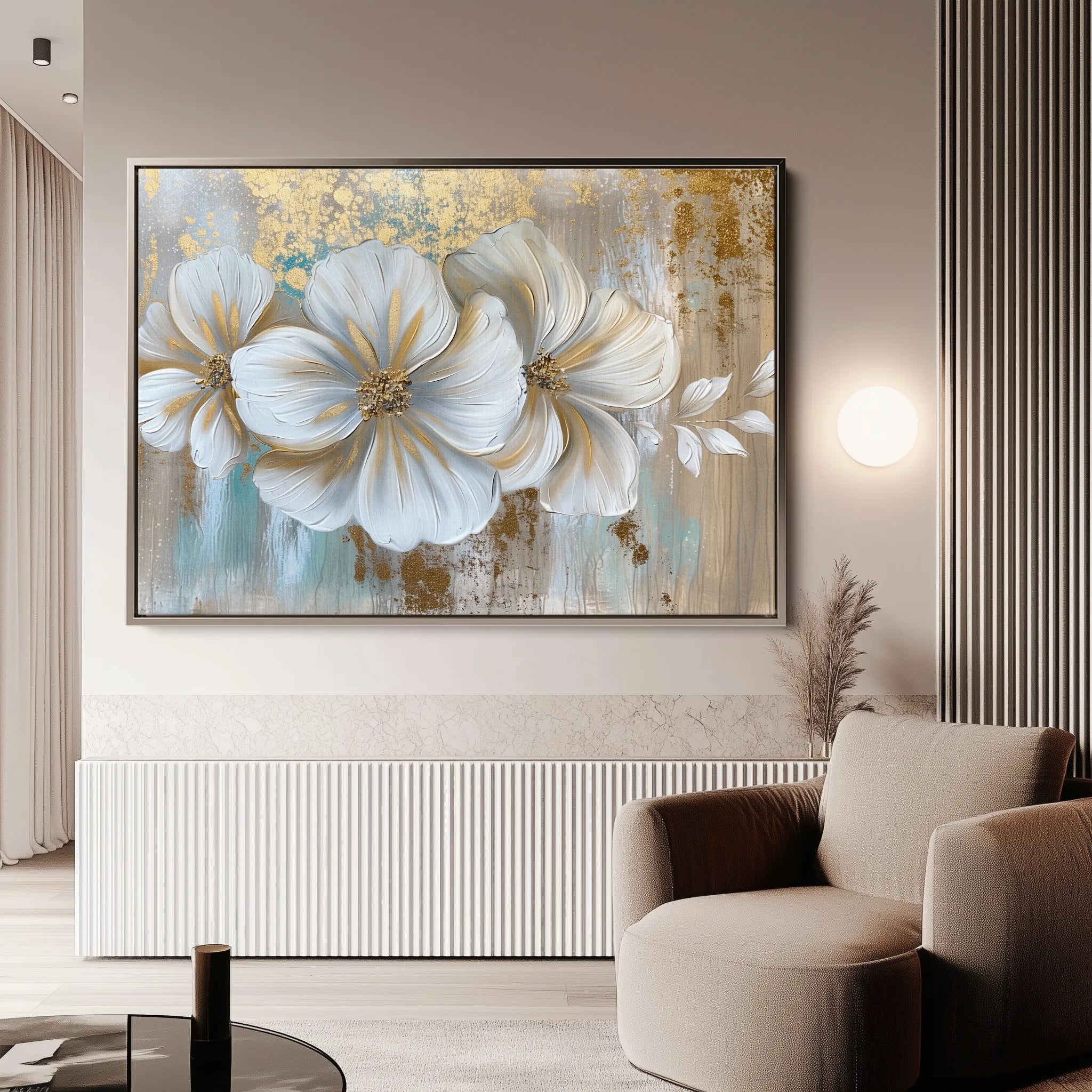Floral 851 Canvas Art 18" x 24" / 45 x 60 cm / Black
