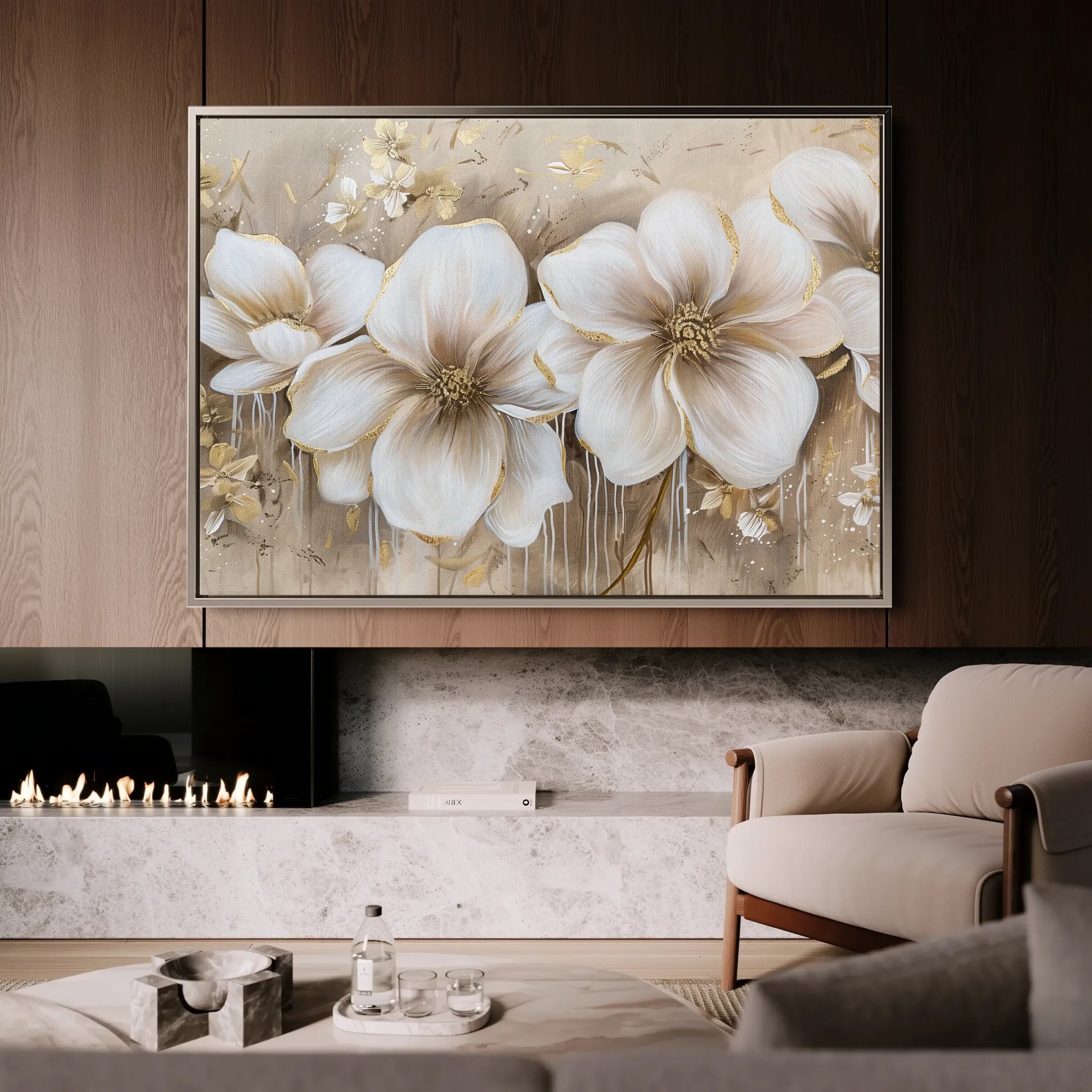 Floral 852 Canvas Art 18" x 24" / 45 x 60 cm / Black