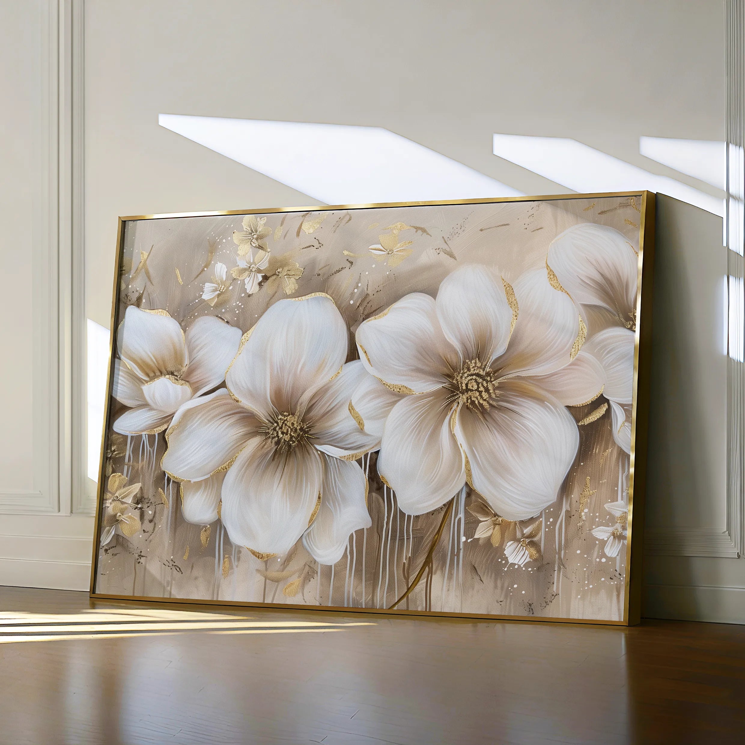 Floral 852 Canvas Art 18" x 24" / 45 x 60 cm / Black
