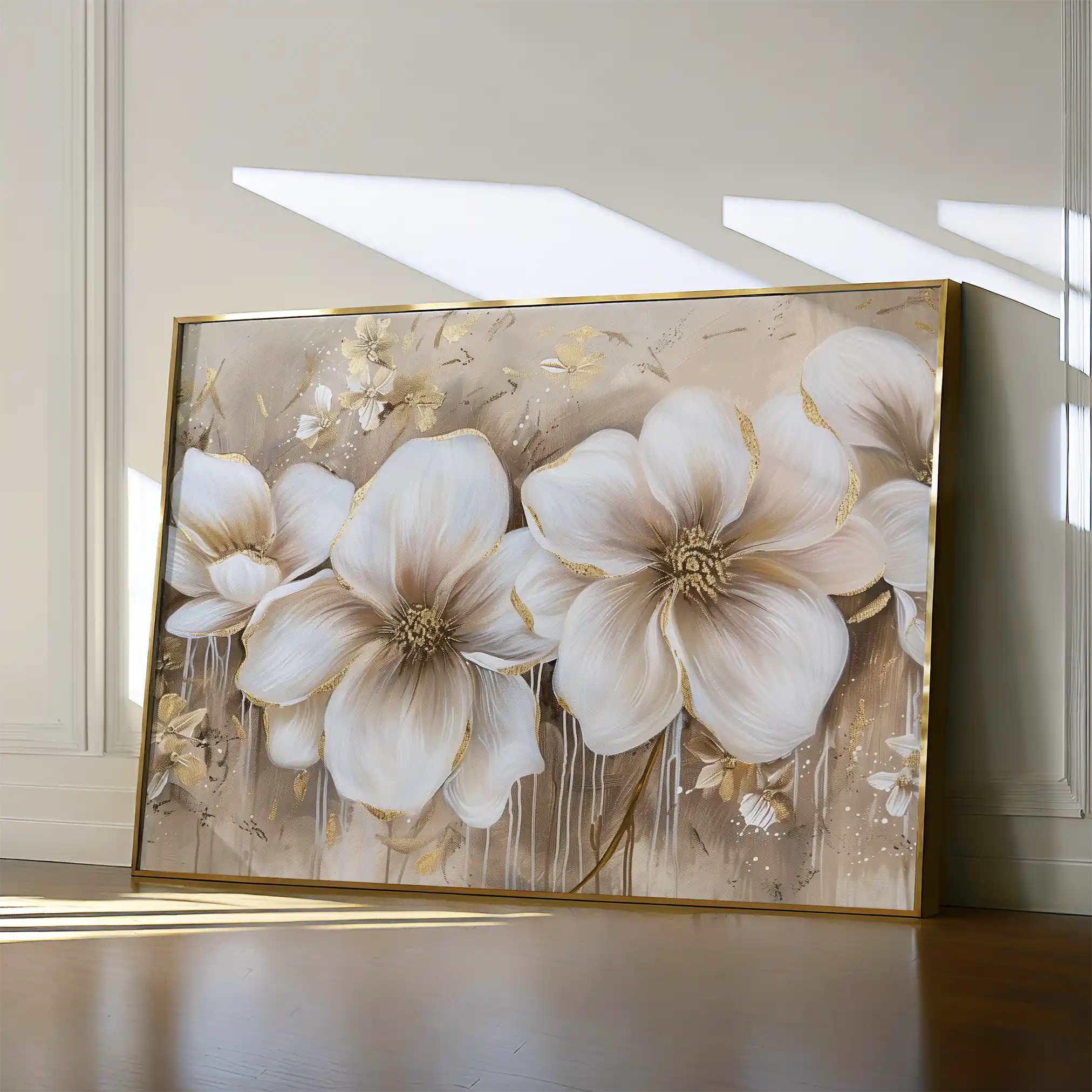 Floral 852 Canvas Art 60 x 40 cm / Black