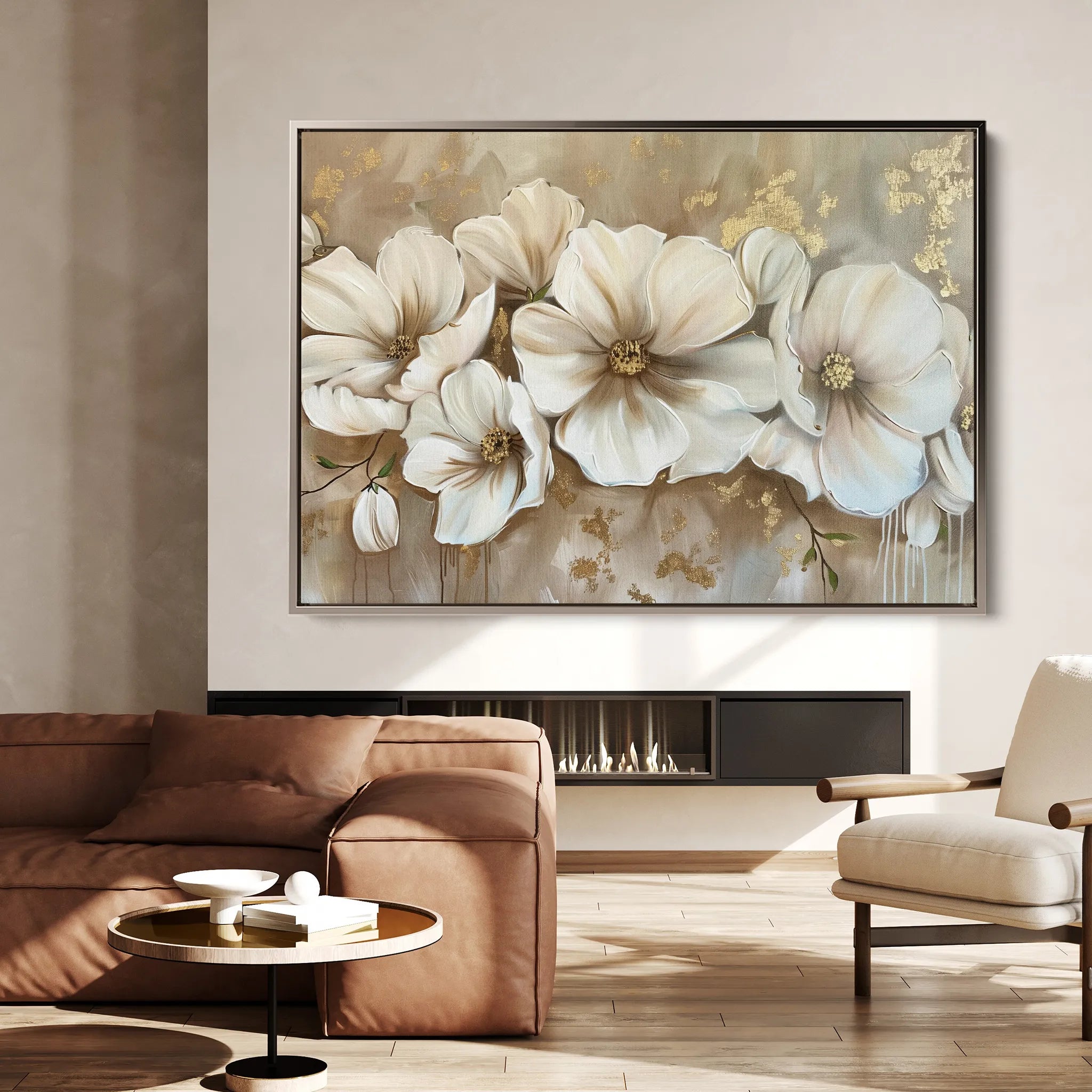Floral 853 Canvas Art 18" x 24" / 45 x 60 cm / Black