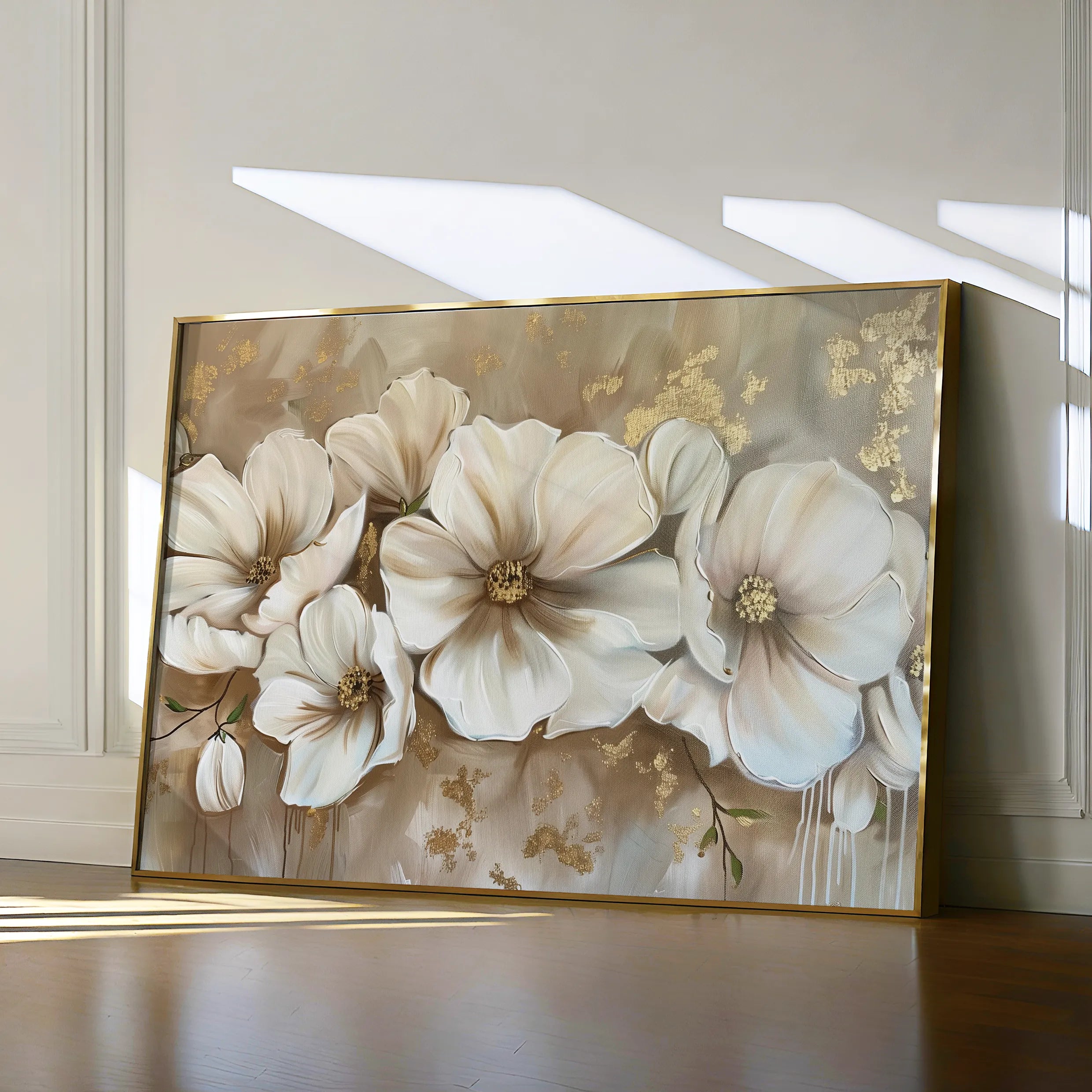 Floral 853 Canvas Art 18" x 24" / 45 x 60 cm / Black