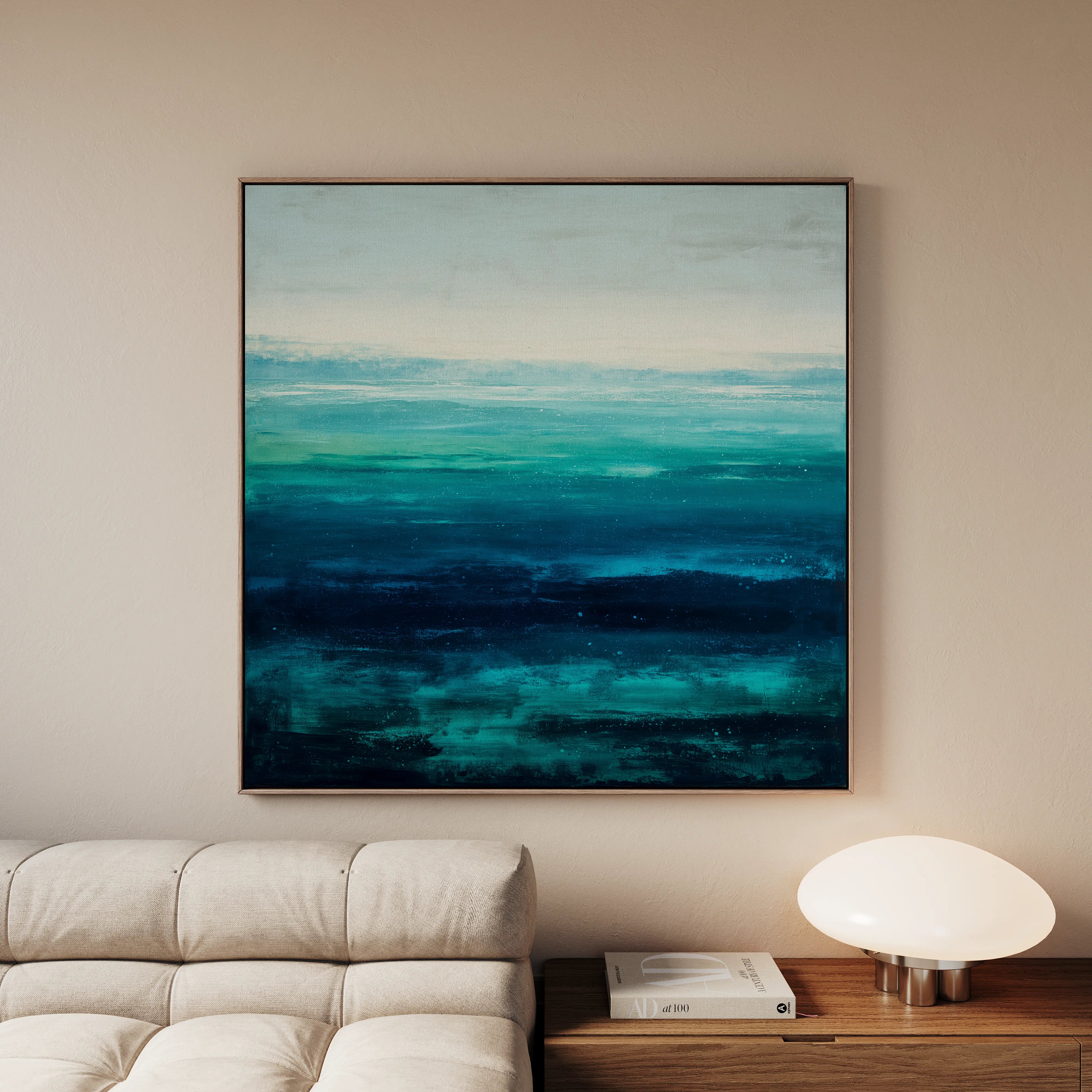 Abstract 854 Canvas Art 16" x 16" / 40 x 40 cm / Black