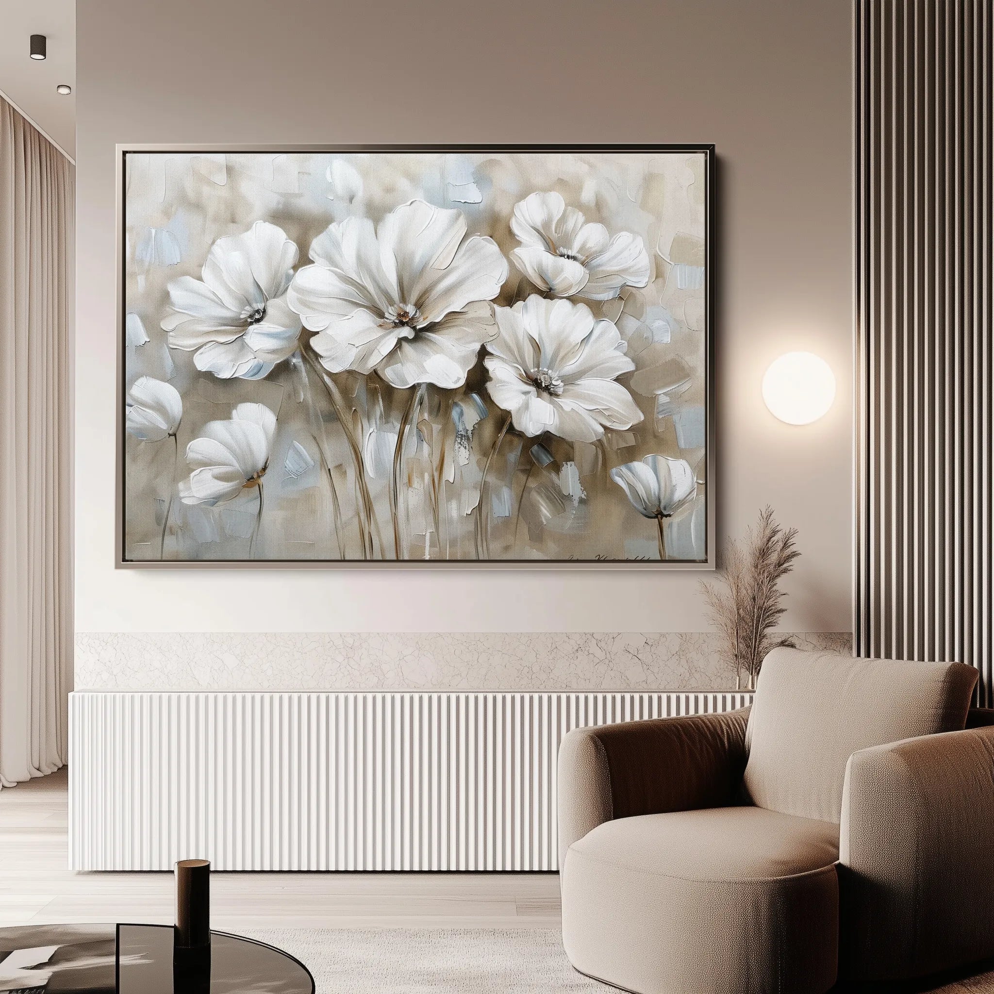 Floral 854 Canvas Art 18" x 24" / 45 x 60 cm / Black