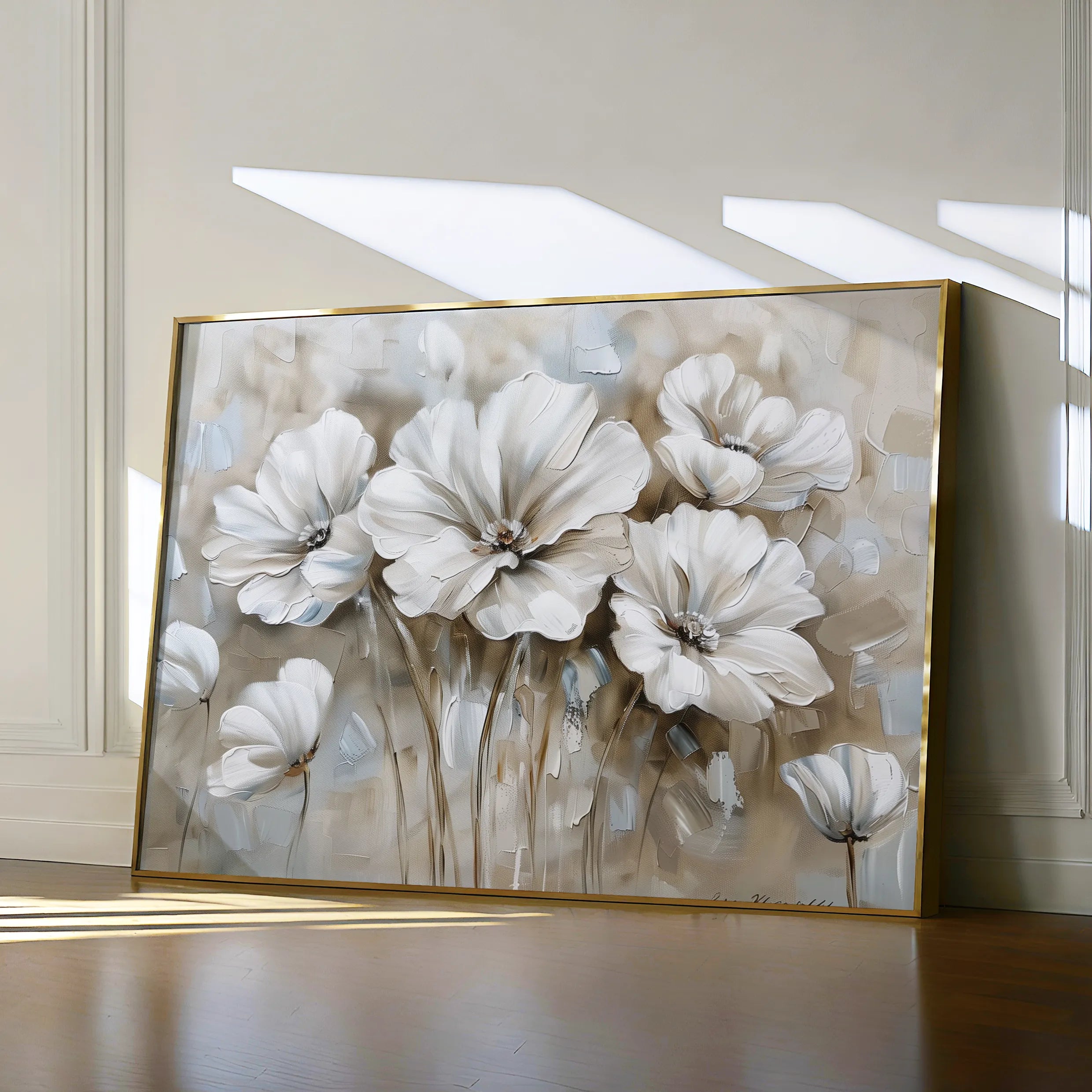 Floral 854 Canvas Art 18" x 24" / 45 x 60 cm / Black