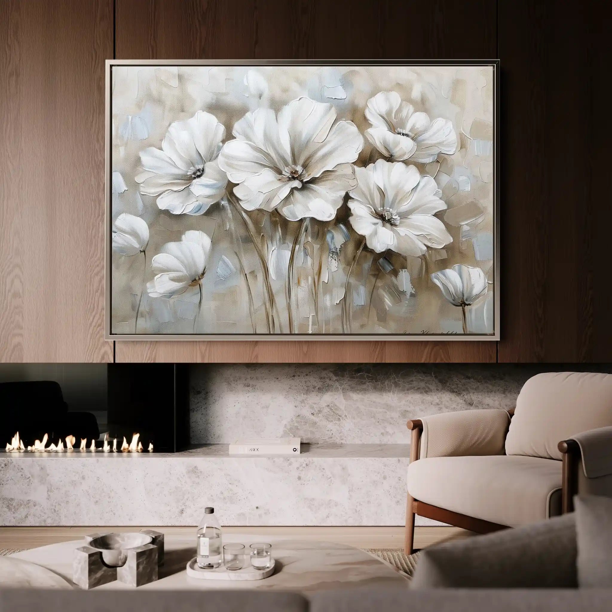 Floral 854 Canvas Art 60 x 40 cm / Black