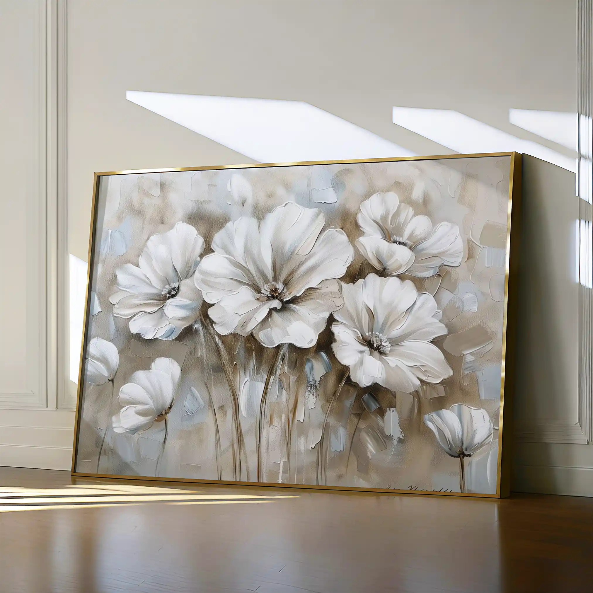 Floral 854 Canvas Art 60 x 40 cm / Black