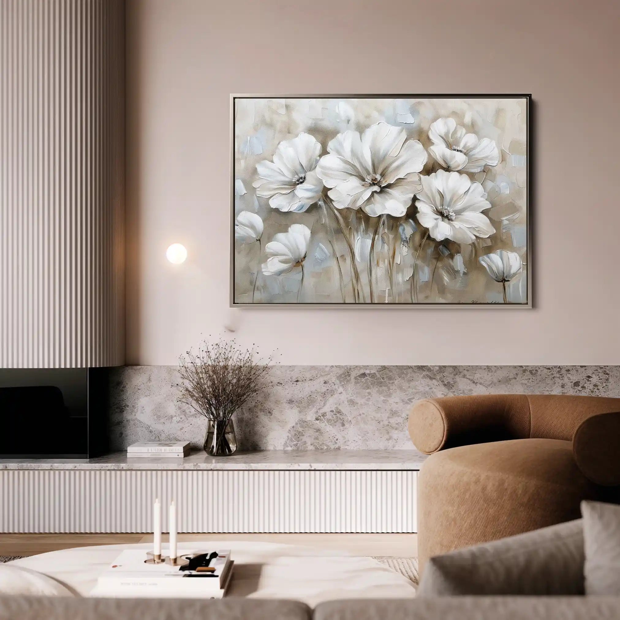 Floral 854 Canvas Art 60 x 40 cm / Black