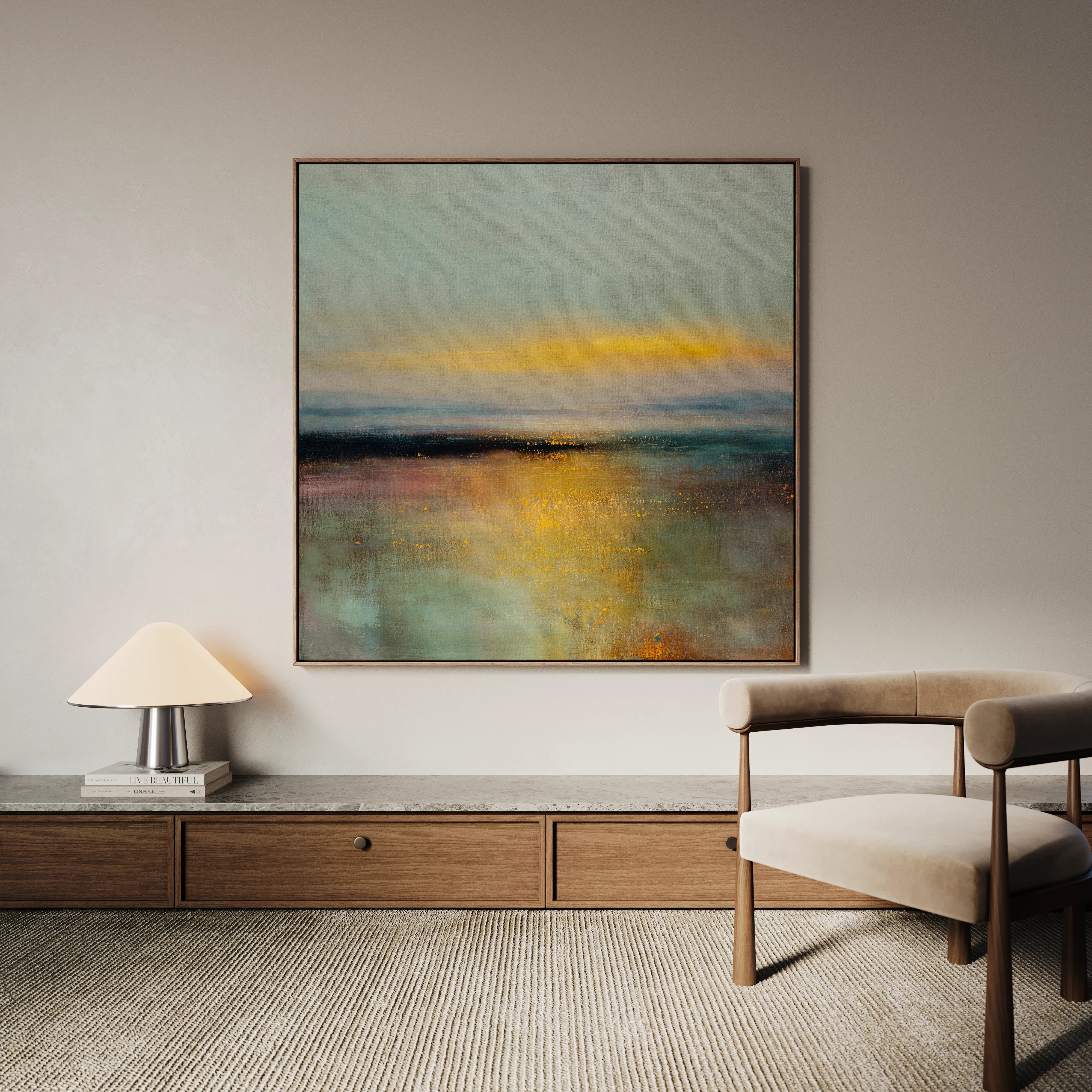 Abstract 855 Canvas Art 16" x 16" / 40 x 40 cm / Black