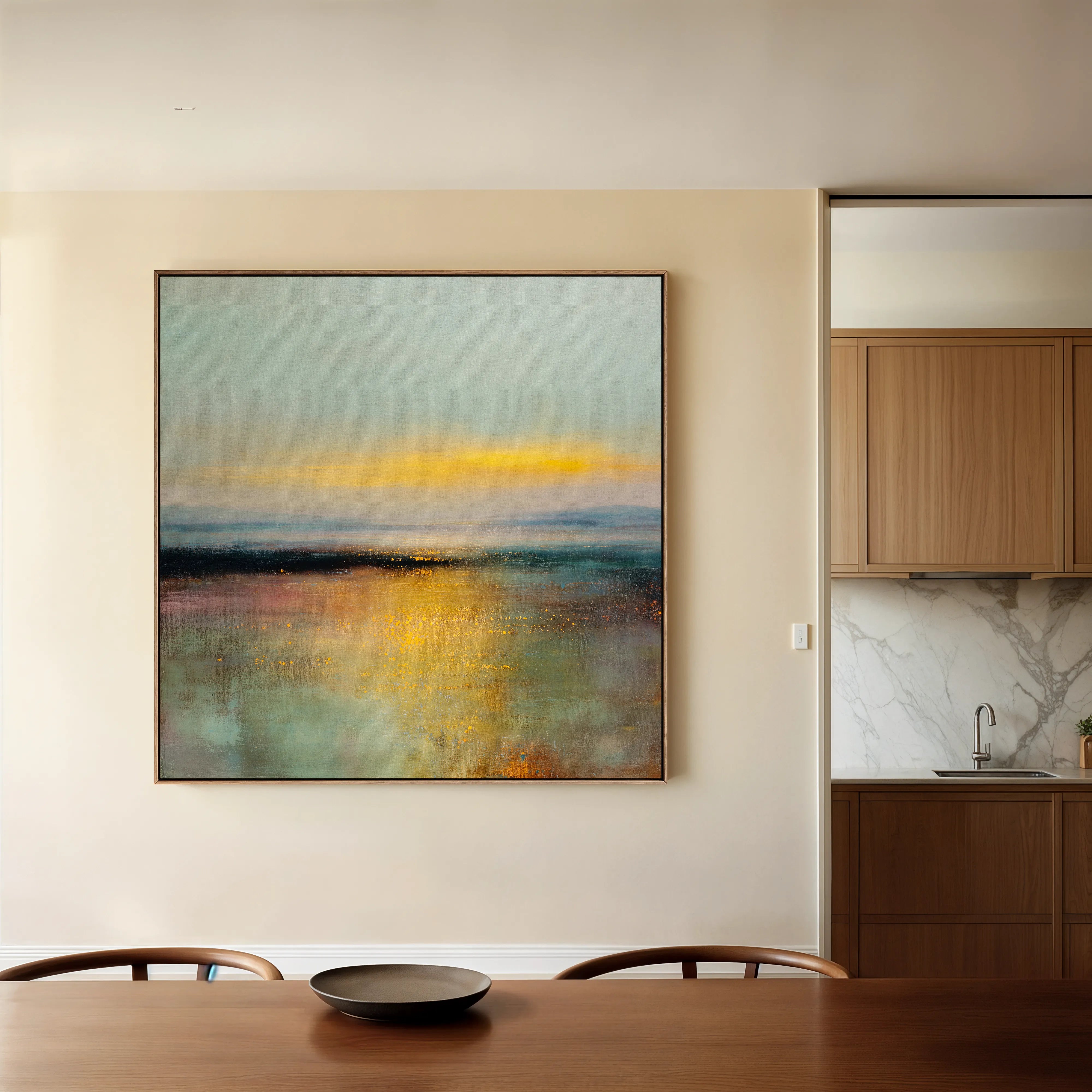Abstract 855 Canvas Art 16" x 16" / 40 x 40 cm / Black