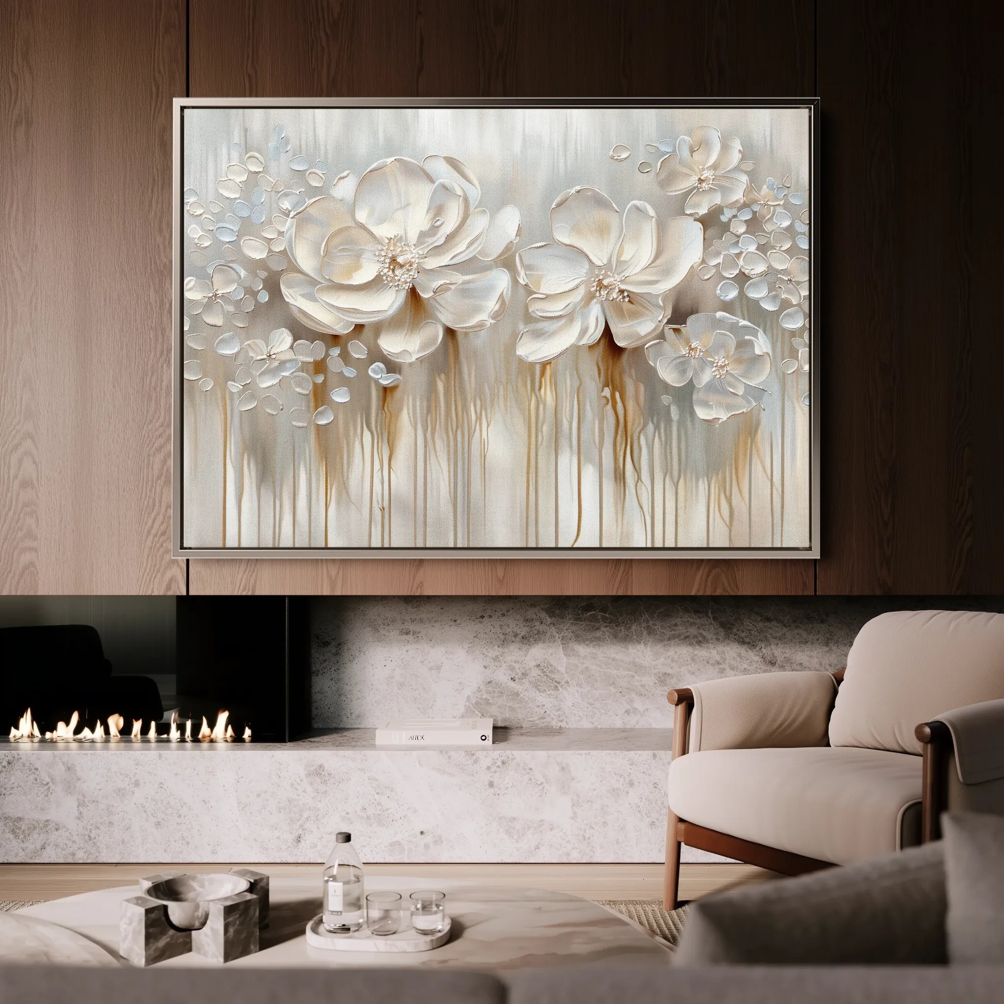 Floral 855 Canvas Art 18" x 24" / 45 x 60 cm / Black