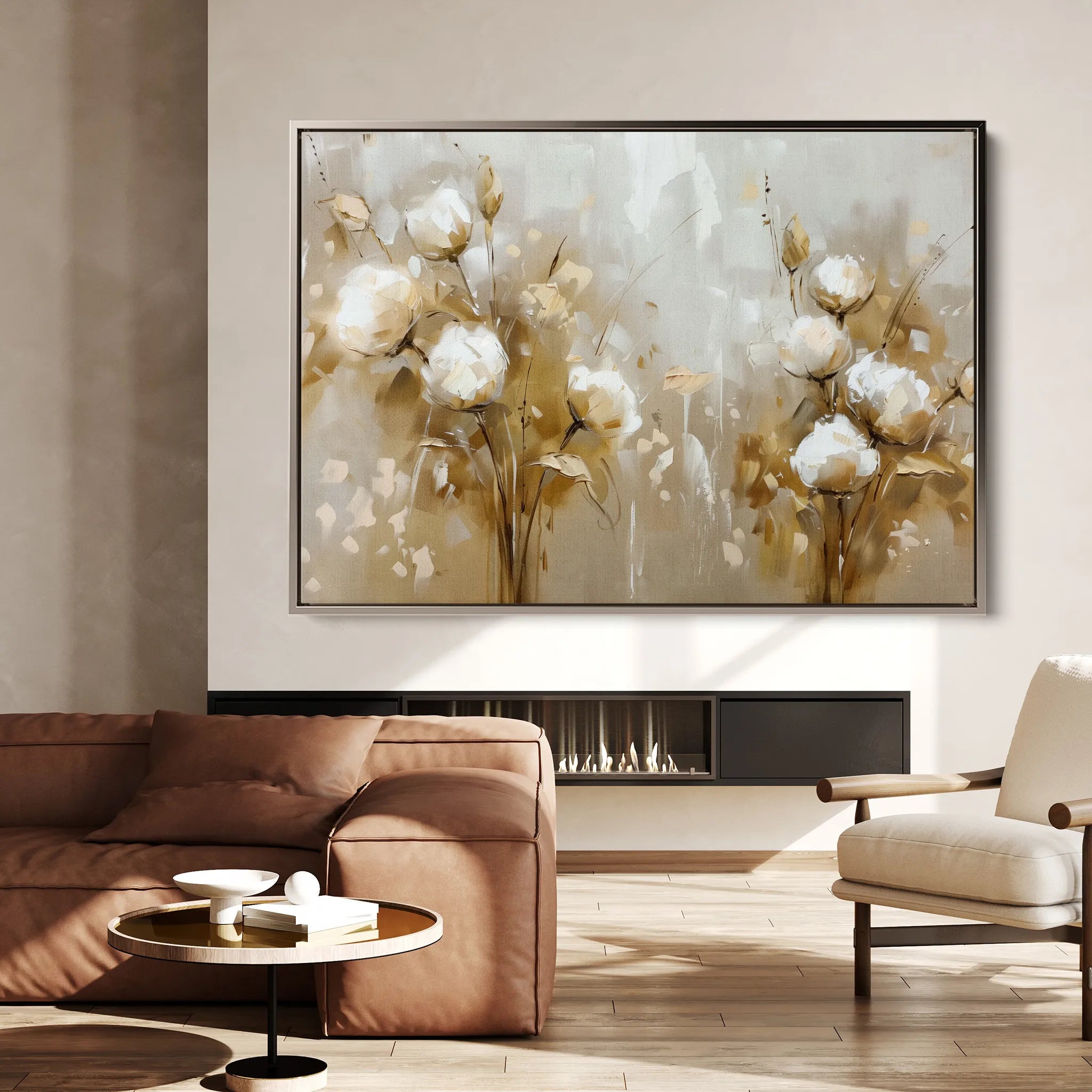 Floral 856 Canvas Art 18" x 24" / 45 x 60 cm / Black