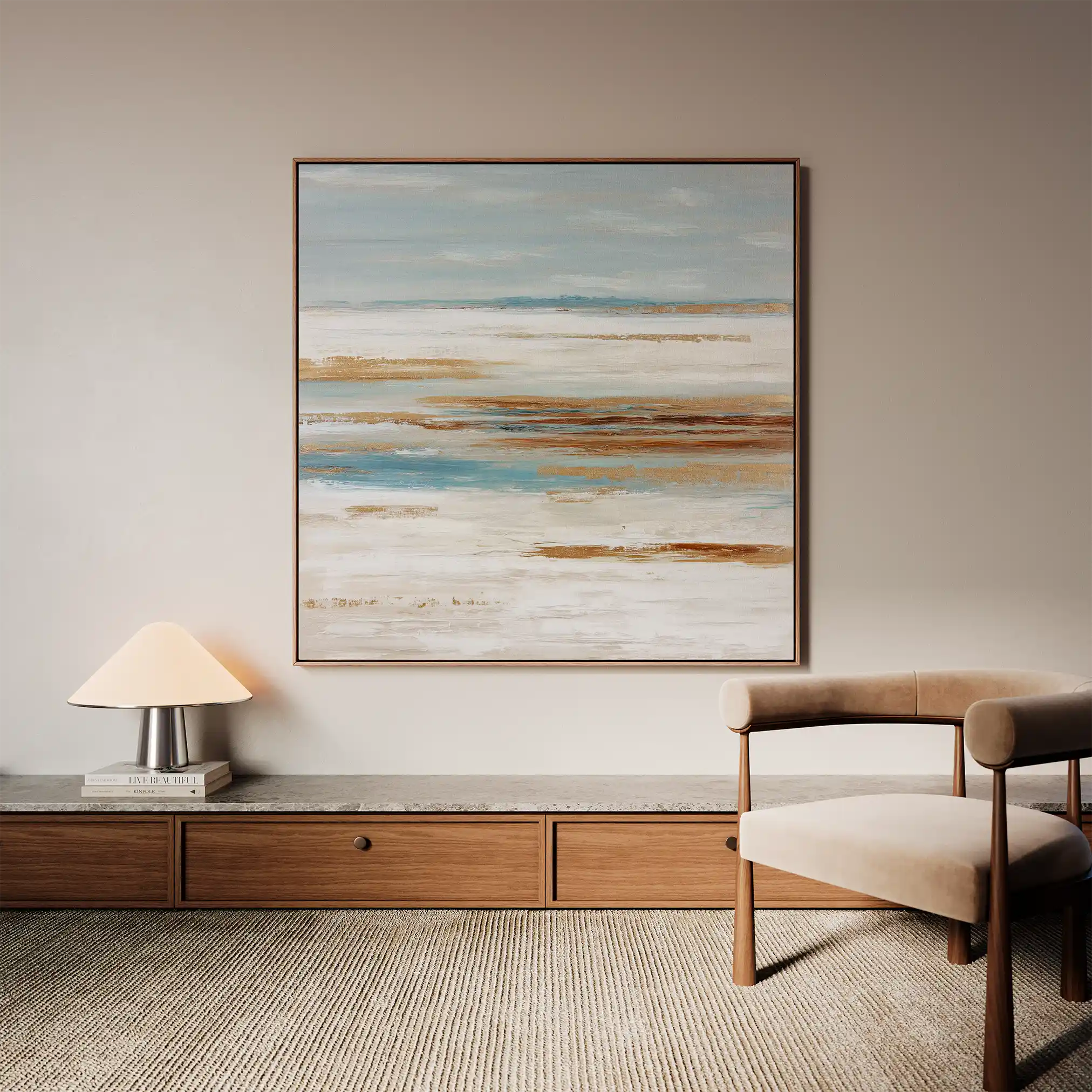 Abstract 857 Canvas Art 16" x 16" / 40 x 40 cm / Black
