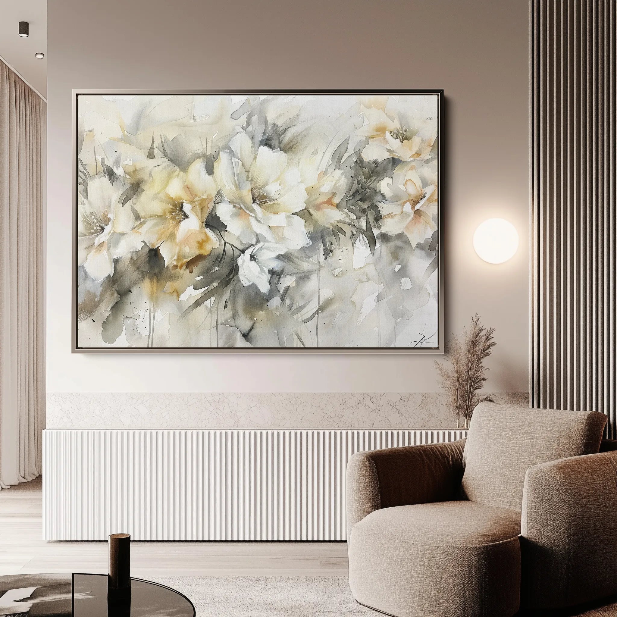 Floral 857 Canvas Art 18" x 24" / 45 x 60 cm / Black