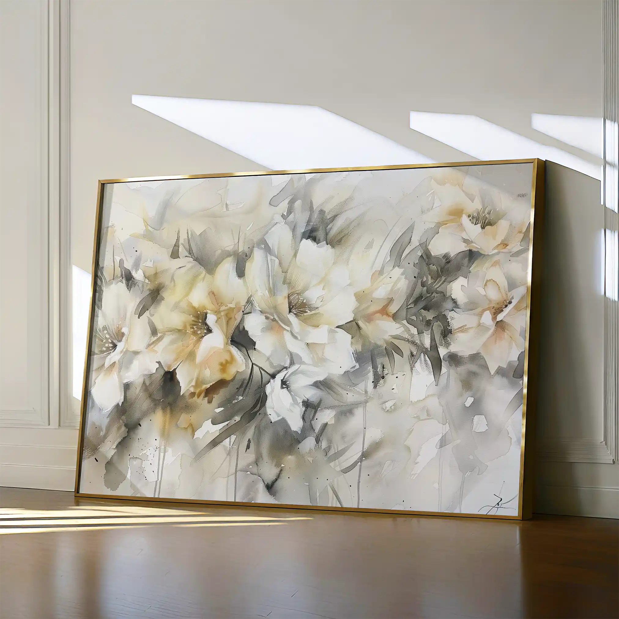Floral 857 Canvas Art 60 x 40 cm / Black