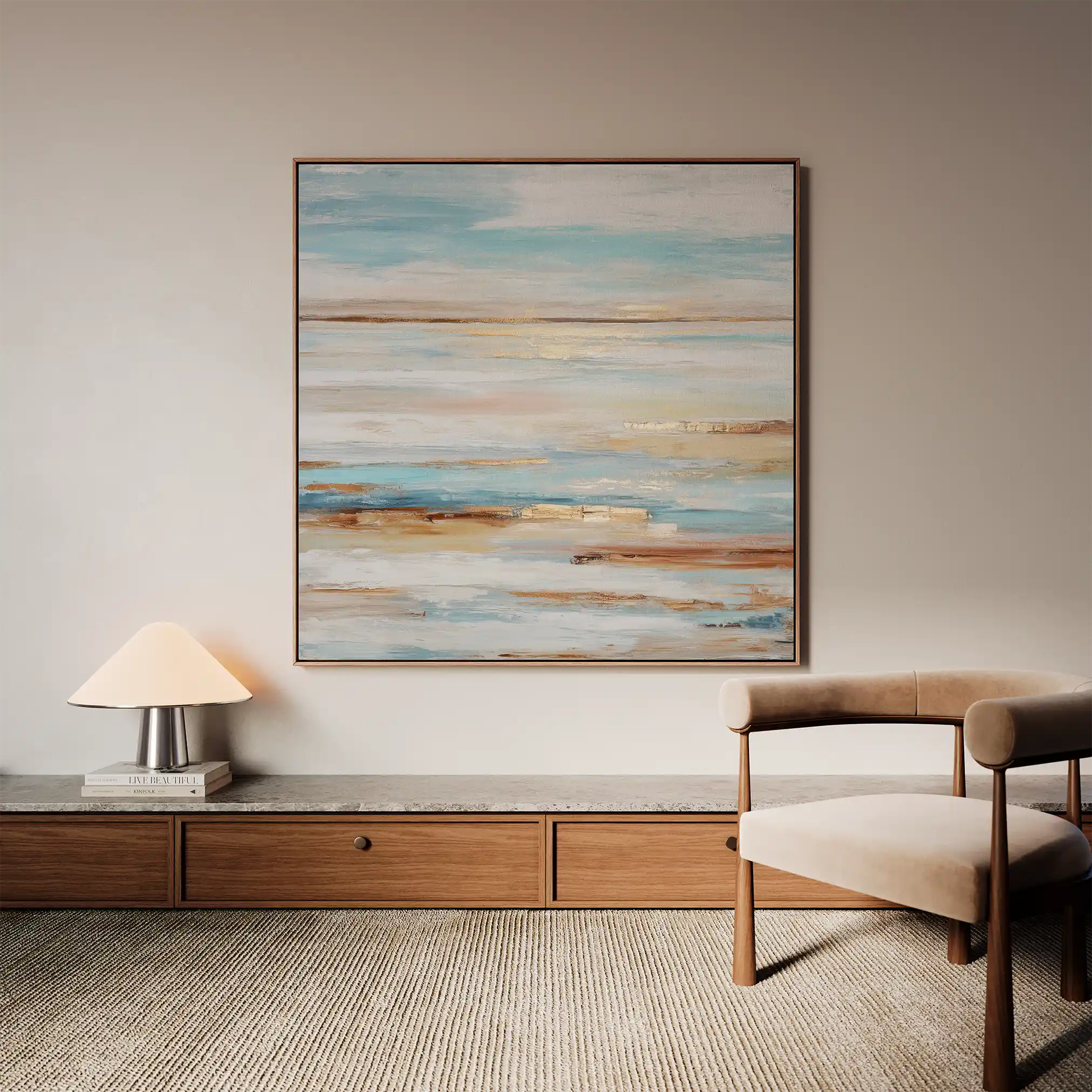 Abstract 858 Canvas Art 16" x 16" / 40 x 40 cm / Black