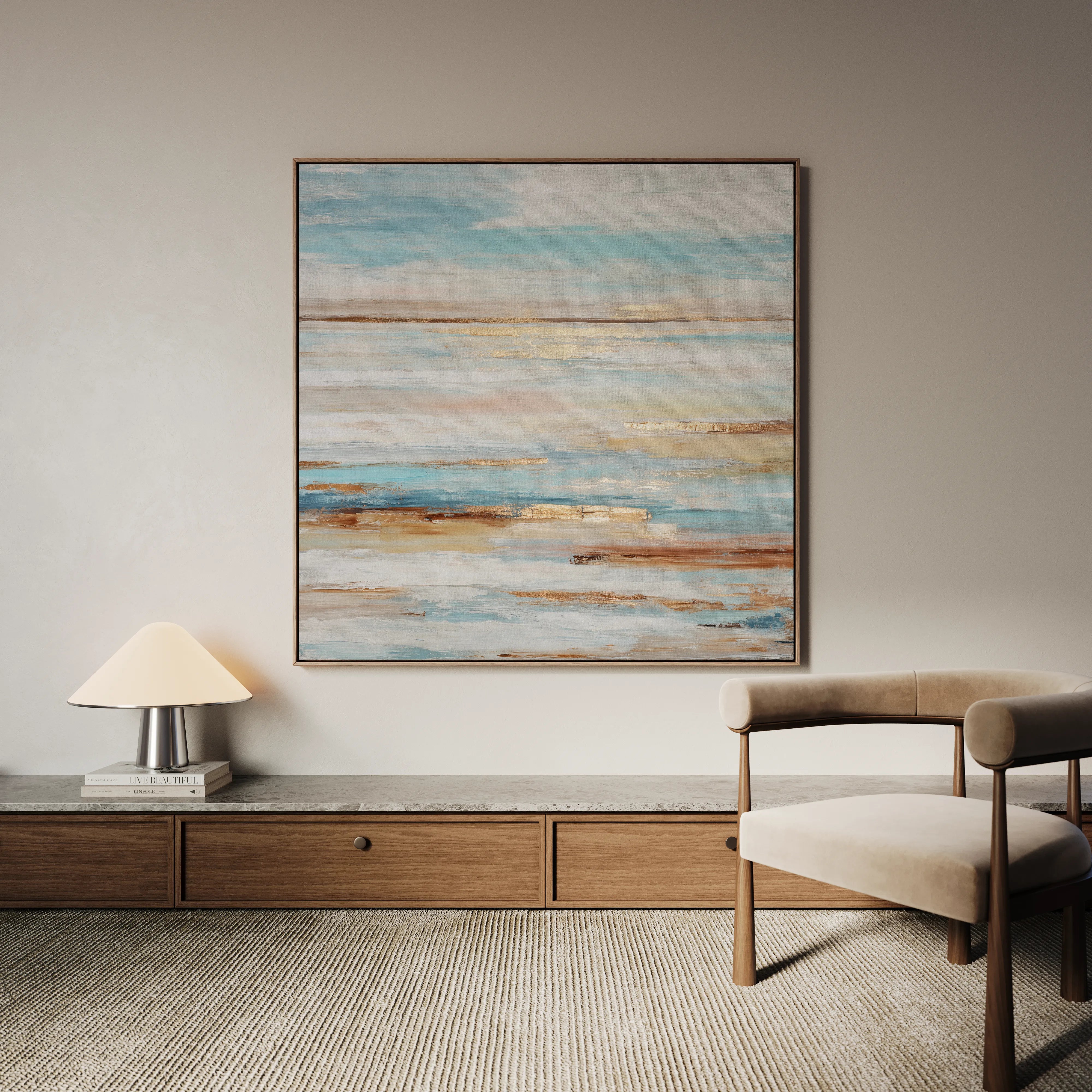 Abstract 858 Canvas Art 16" x 16" / 40 x 40 cm / Black