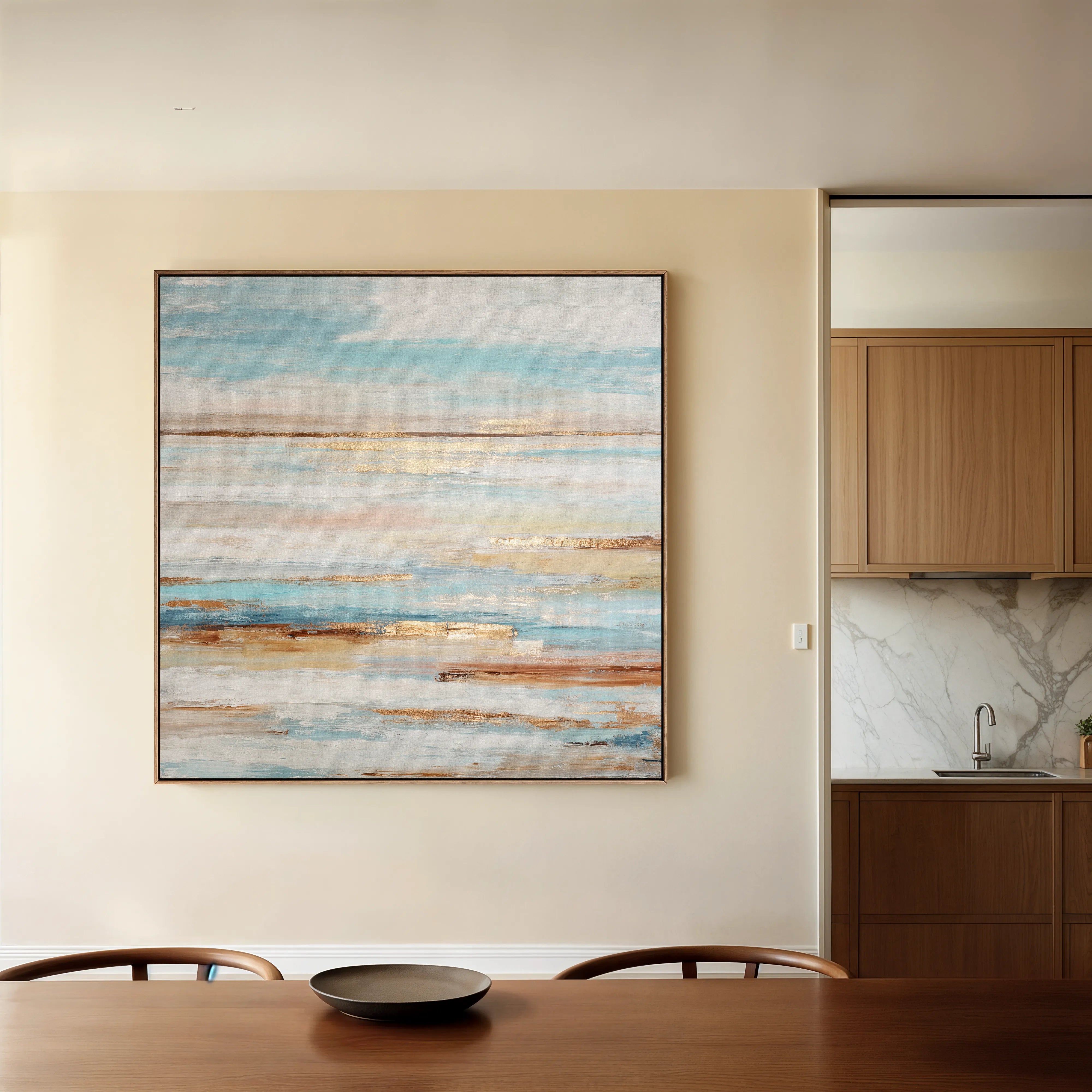 Abstract 858 Canvas Art 16" x 16" / 40 x 40 cm / Black
