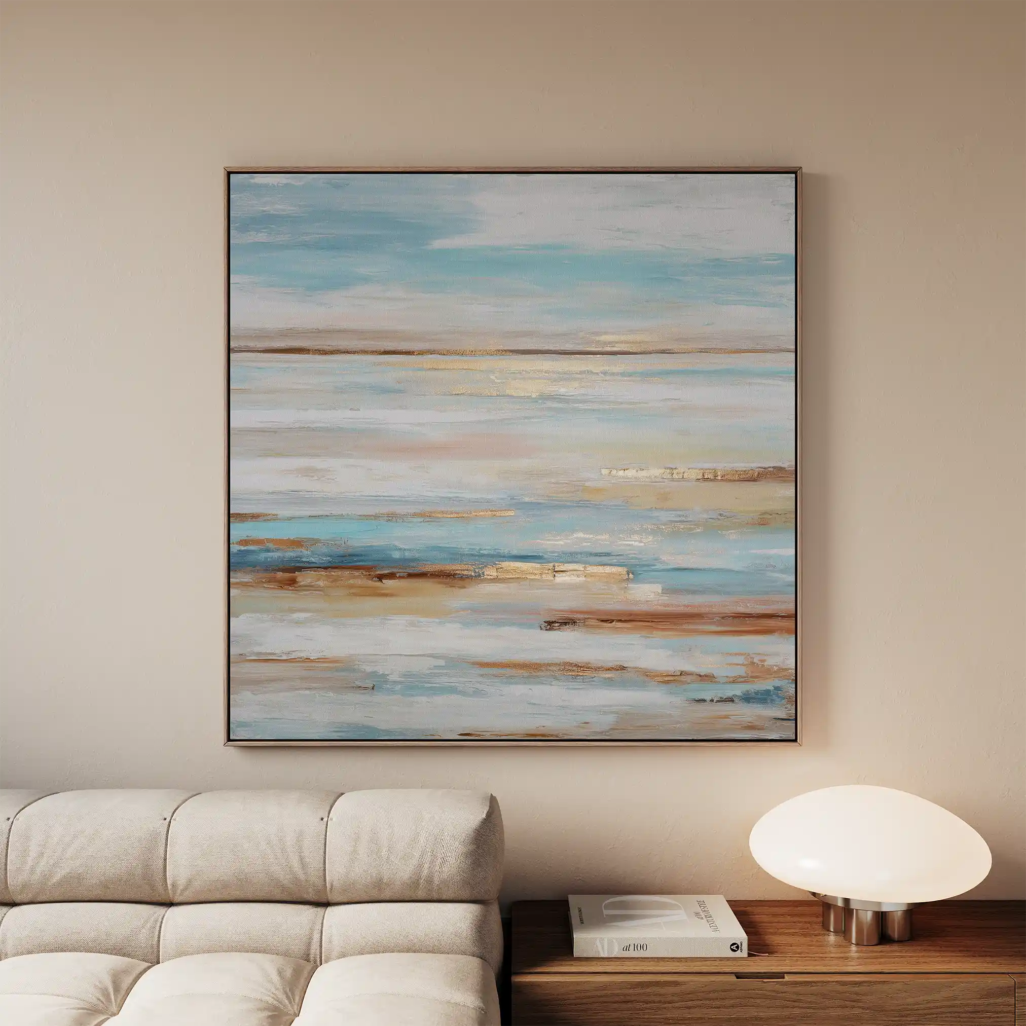Abstract 858 Canvas Art 16" x 16" / 40 x 40 cm / Black