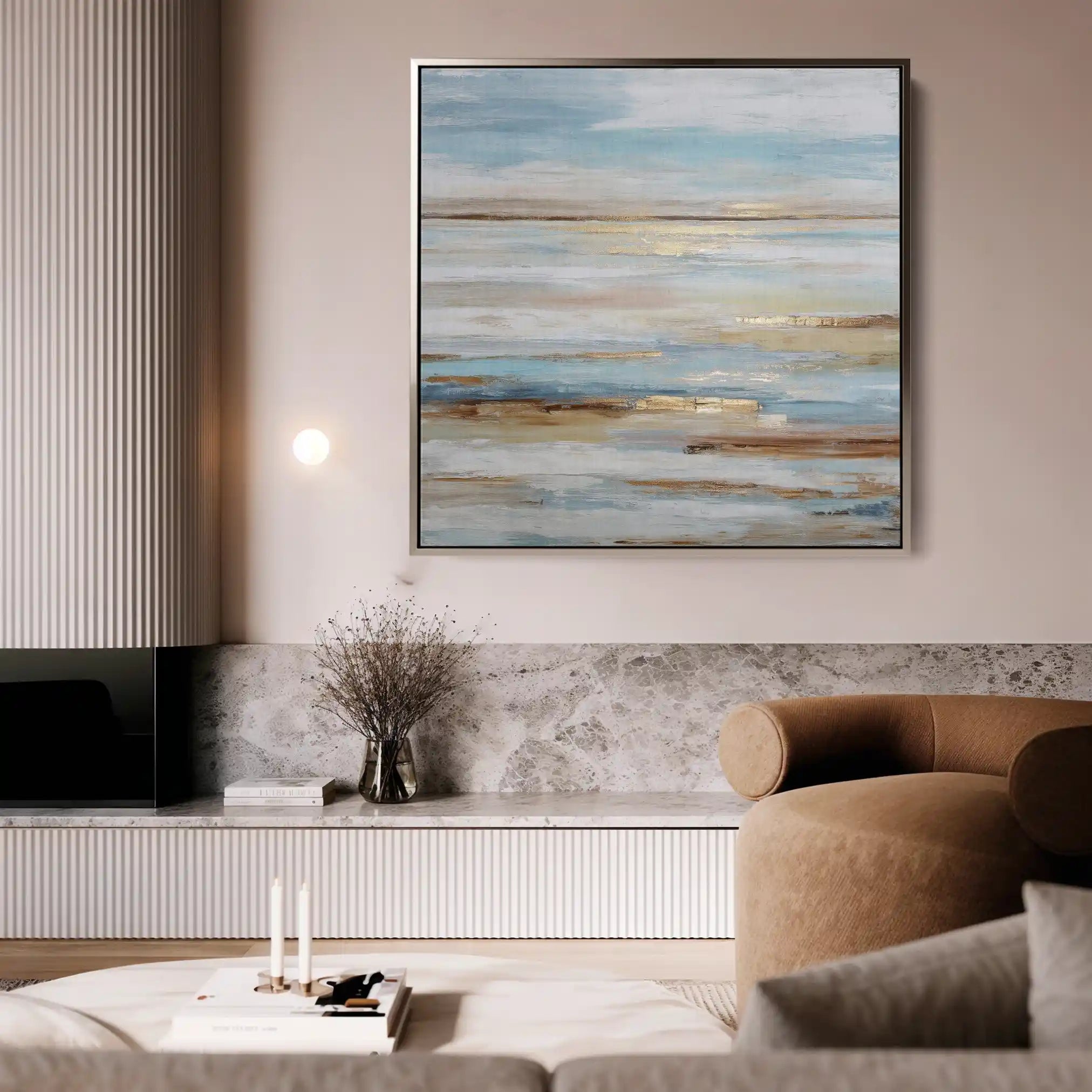 Abstract 858 Canvas Art 16" x 16" / 40 x 40 cm / Black