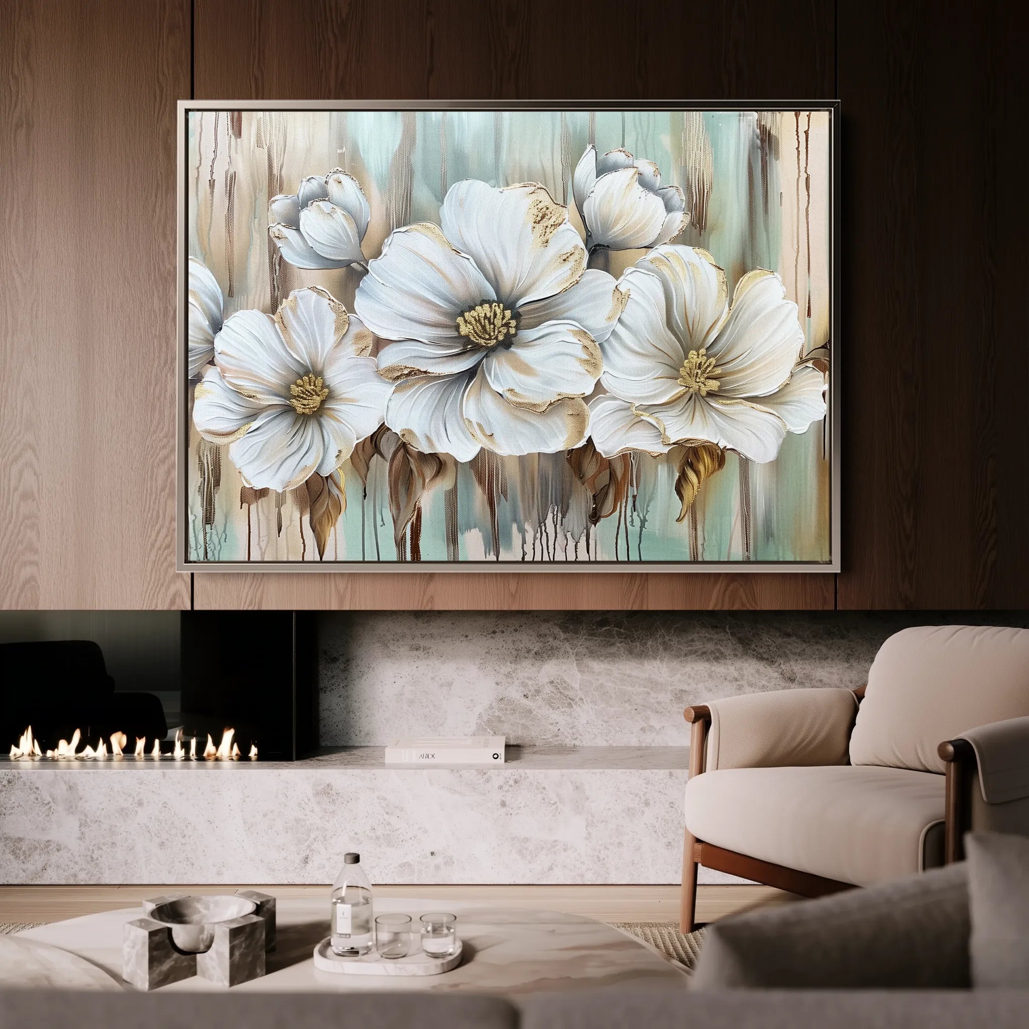 Floral 858 Canvas Art 18" x 24" / 45 x 60 cm / Black