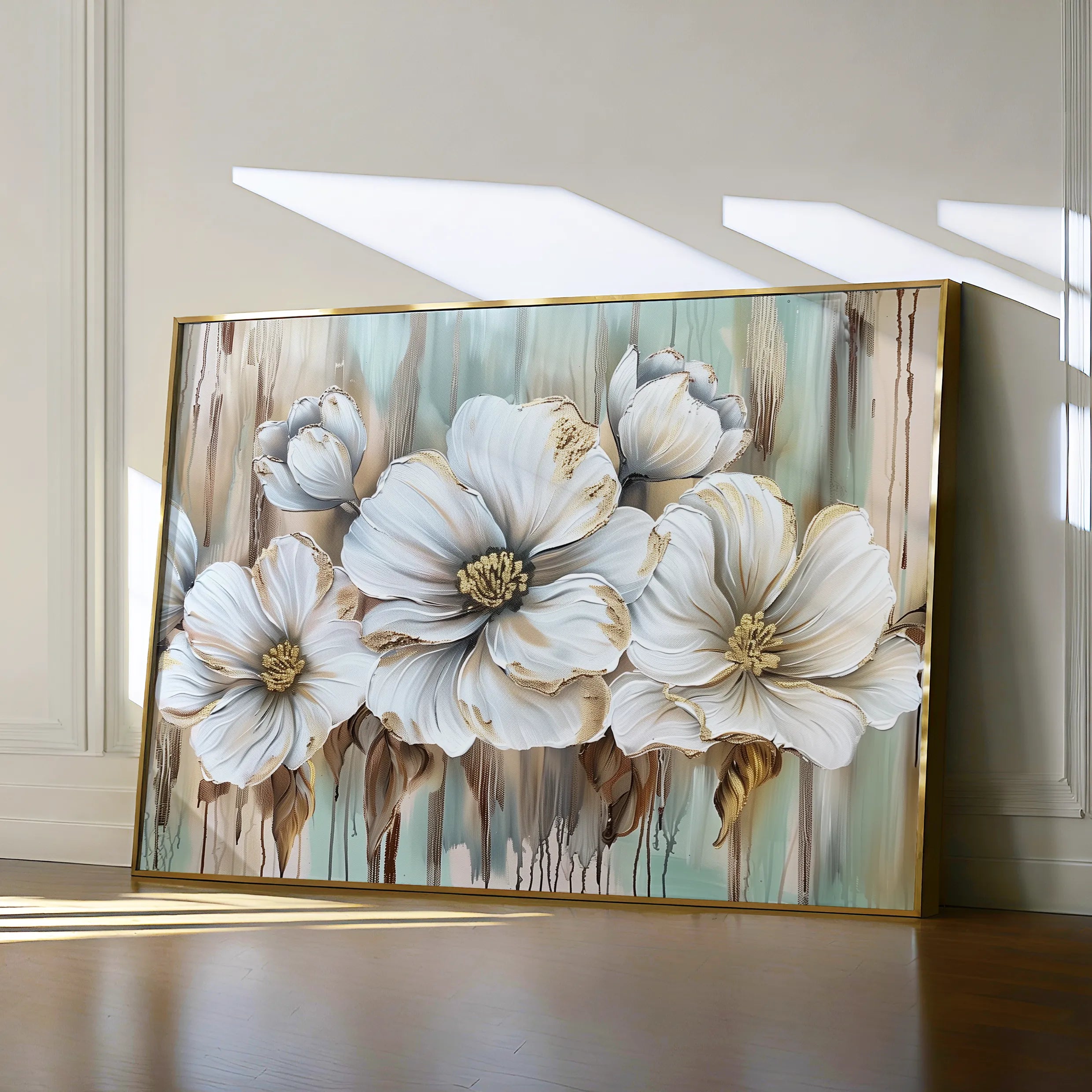 Floral 858 Canvas Art 18" x 24" / 45 x 60 cm / Black