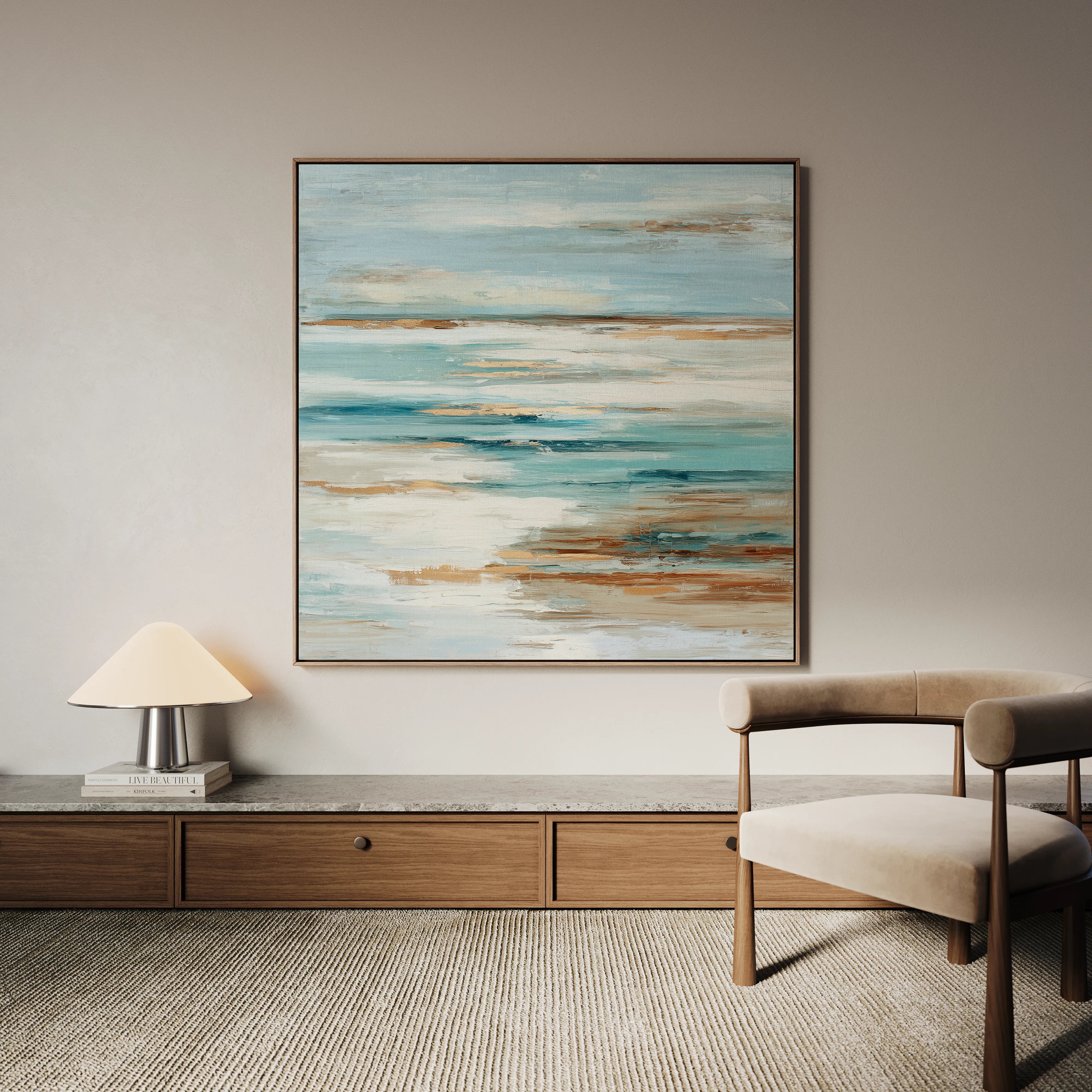 Abstract 859 Canvas Art 16" x 16" / 40 x 40 cm / Black