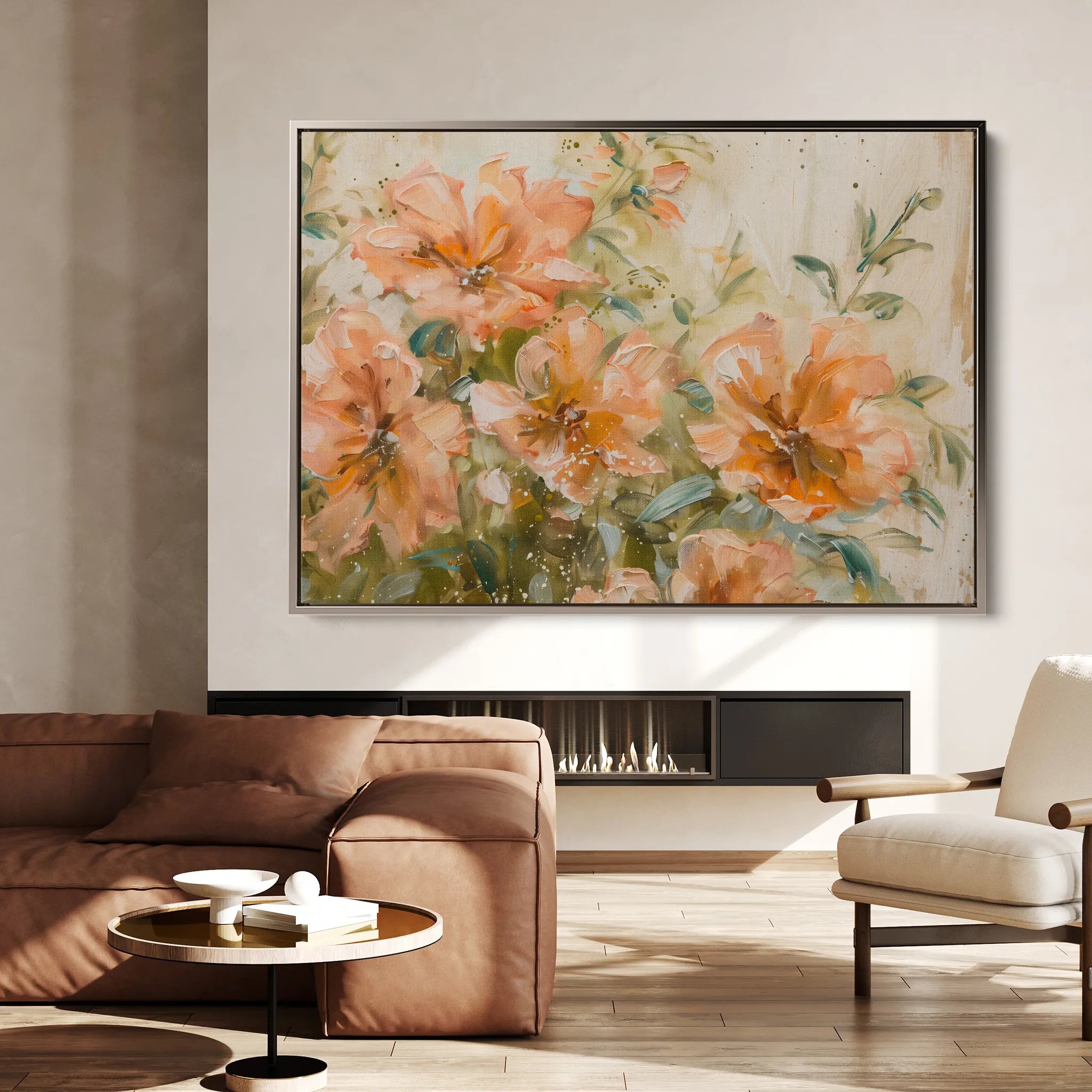 Floral 859 Canvas Art 18" x 24" / 45 x 60 cm / Black