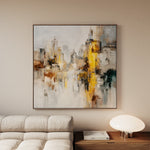 Abstract 860 Canvas Art 16" x 16" / 40 x 40 cm / Black