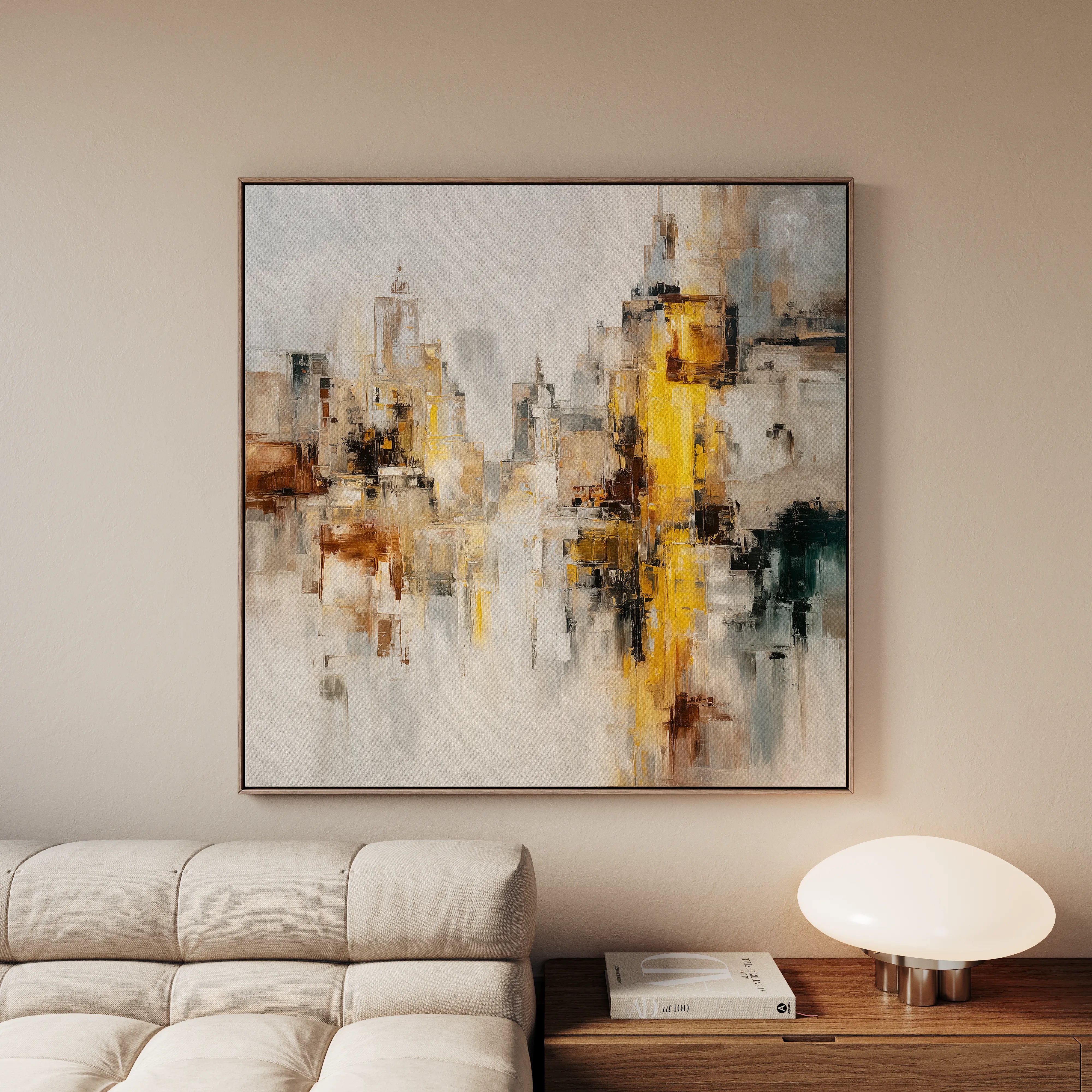 Abstract 860 Canvas Art 16" x 16" / 40 x 40 cm / Black