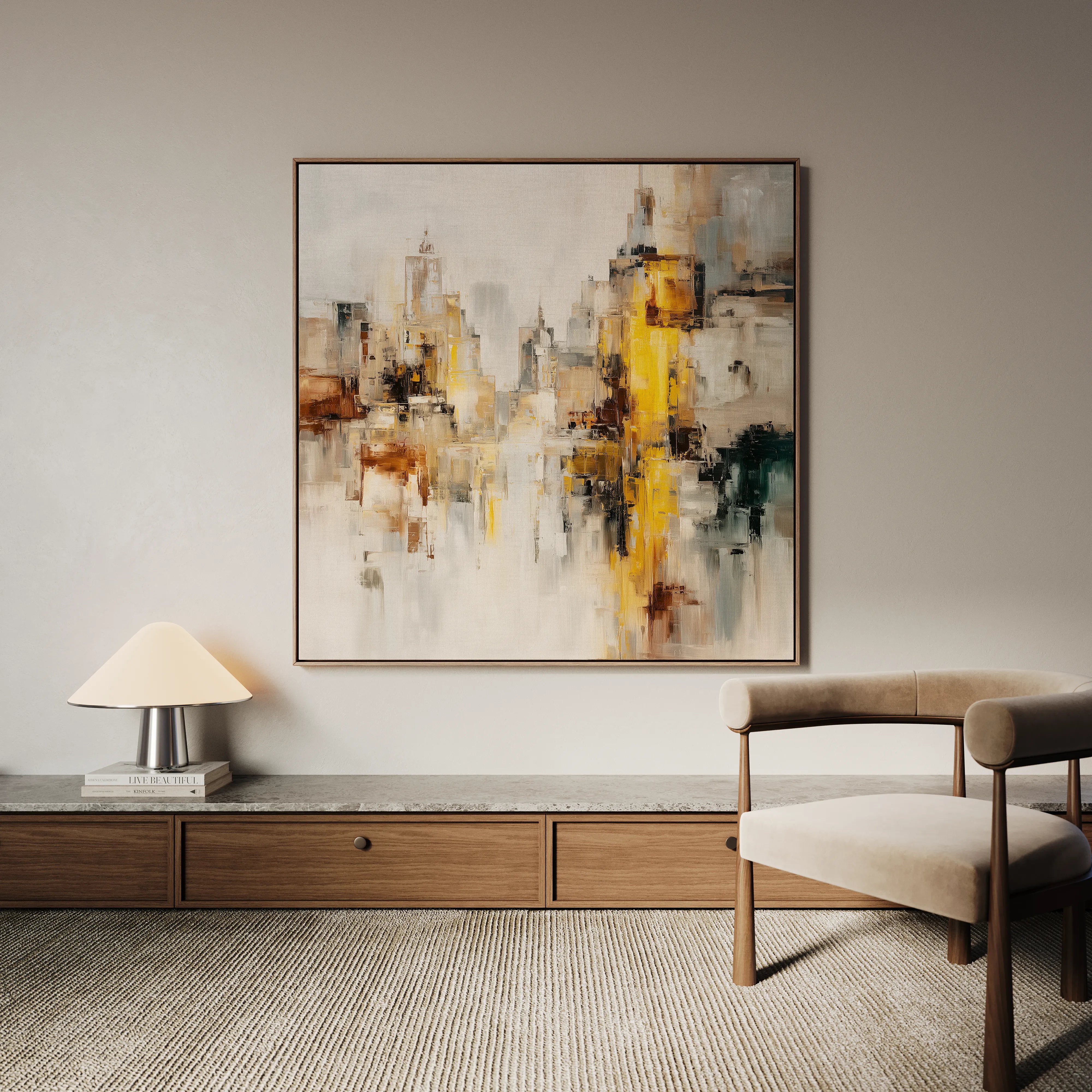 Abstract 860 Canvas Art 16" x 16" / 40 x 40 cm / Black