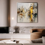 Abstract 860 Canvas Art 16" x 16" / 40 x 40 cm / Black