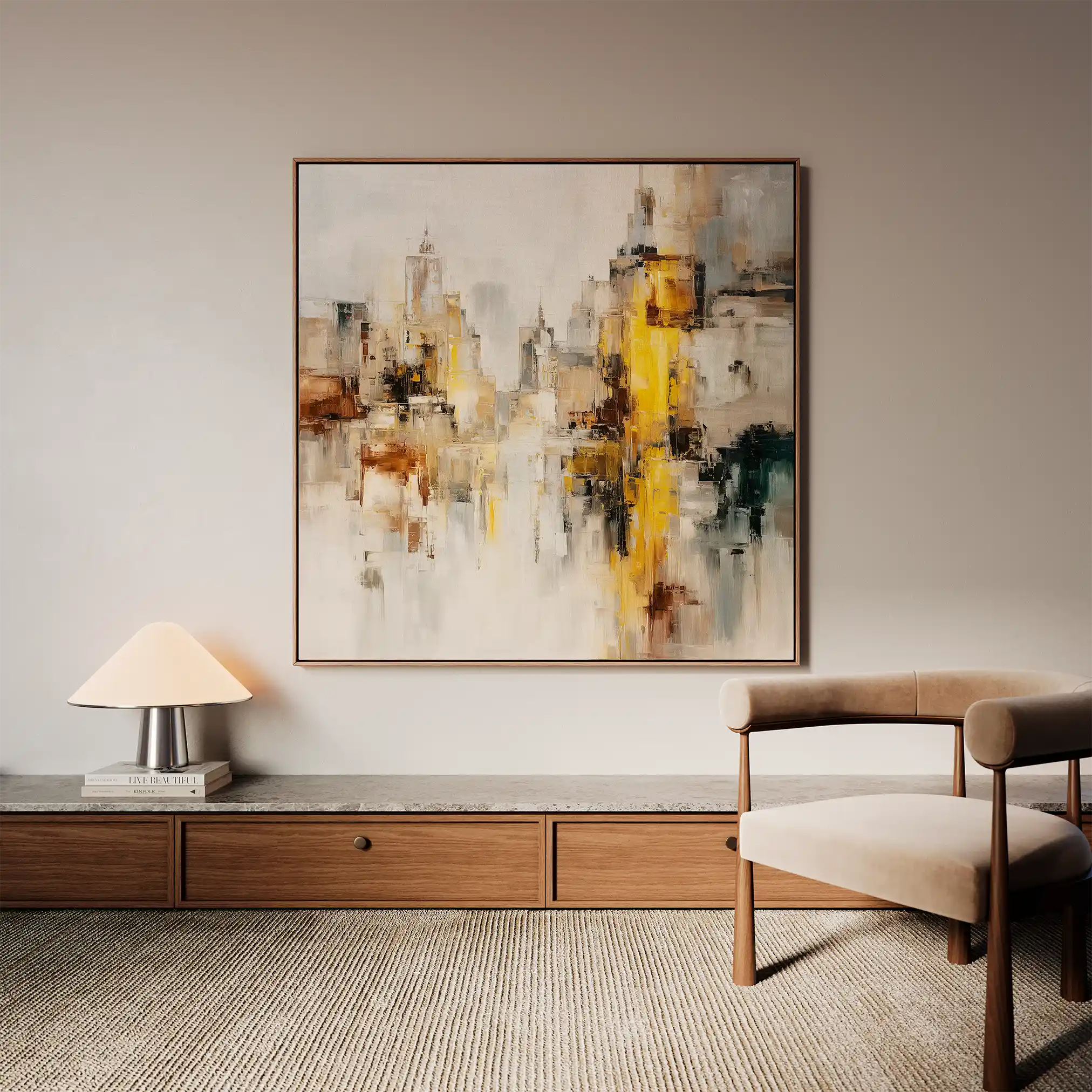 Abstract 860 Canvas Art 60 x 60 cm / Black
