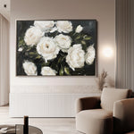 Floral 860 Canvas Art 18" x 24" / 45 x 60 cm / Black