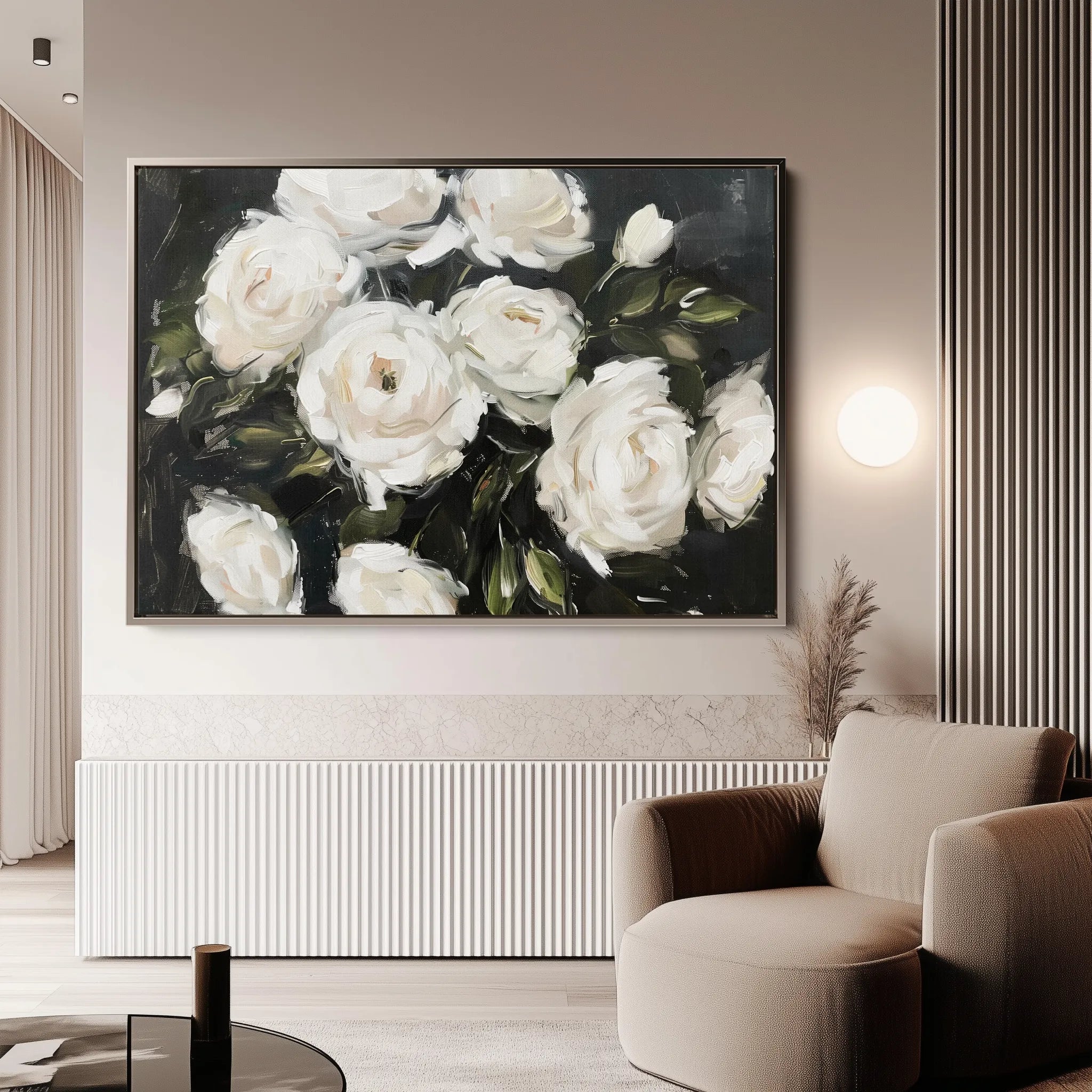 Floral 860 Canvas Art 18" x 24" / 45 x 60 cm / Black