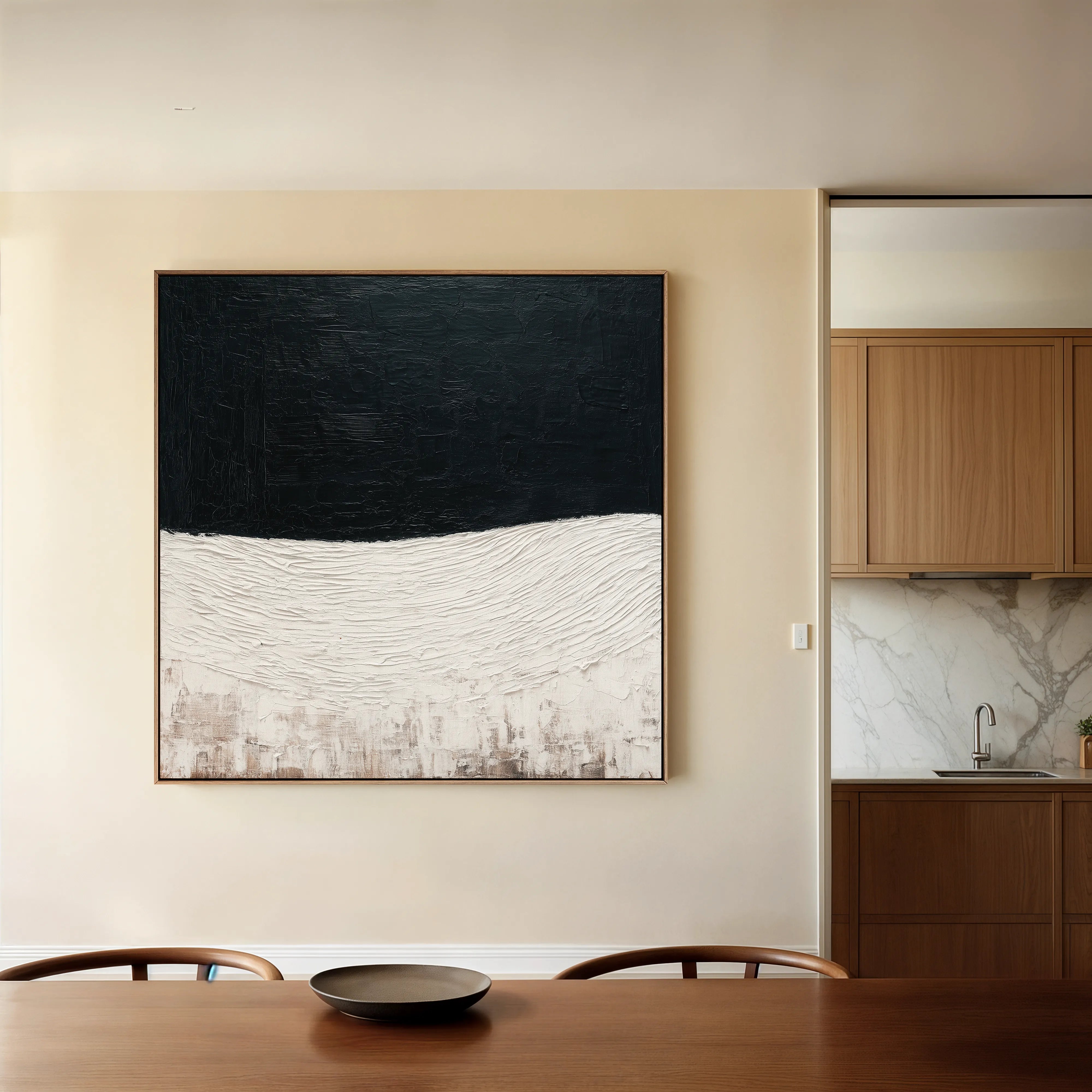 Abstract 861 Canvas Art 16" x 16" / 40 x 40 cm / Black