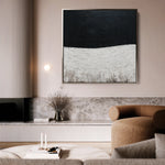 Abstract 861 Canvas Art 16" x 16" / 40 x 40 cm / Black