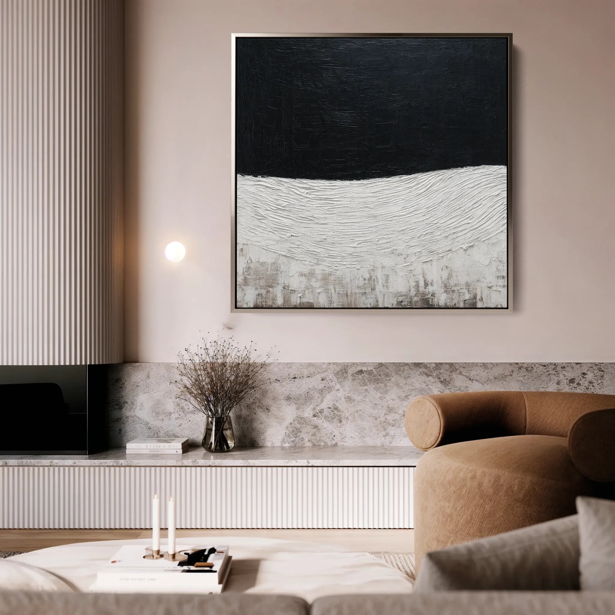 Abstract 861 Canvas Art 16" x 16" / 40 x 40 cm / Black
