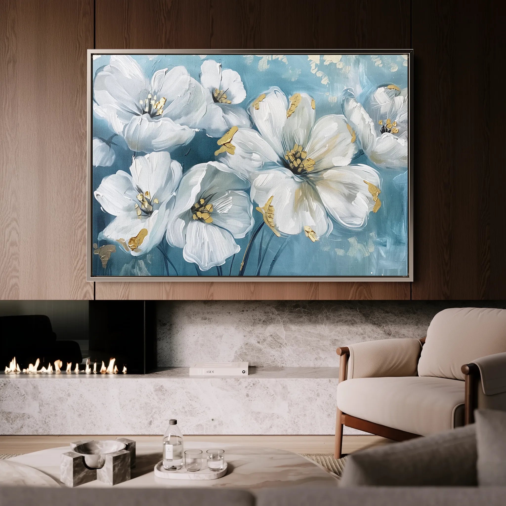Floral 861 Canvas Art 18" x 24" / 45 x 60 cm / Black