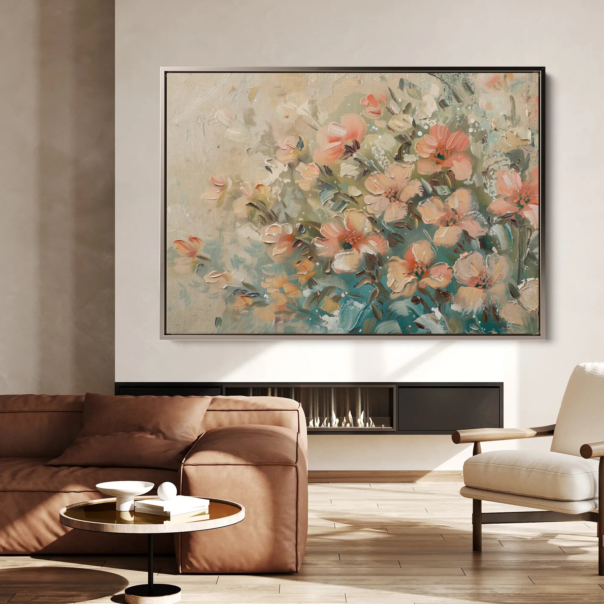 Floral 862 Canvas Art 18" x 24" / 45 x 60 cm / Black