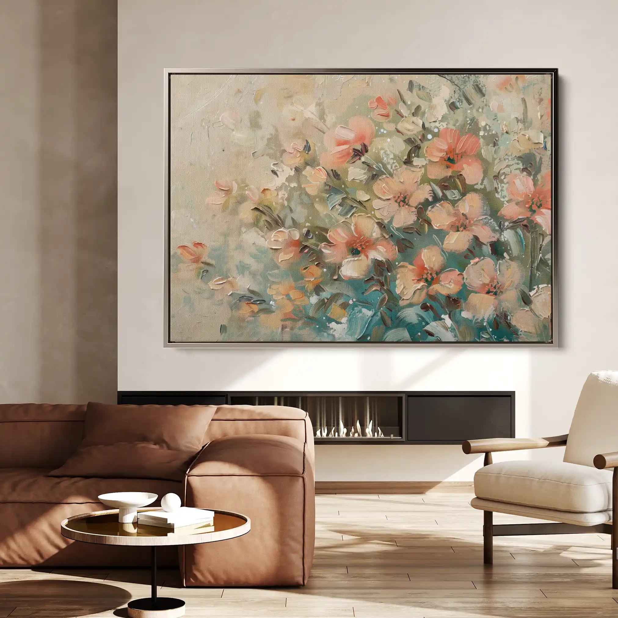 Floral 862 Canvas Art 60 x 40 cm / Black