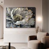 Floral 863 Canvas Art 18" x 24" / 45 x 60 cm / Black