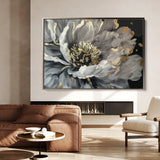 Floral 863 Canvas Art 18" x 24" / 45 x 60 cm / Black