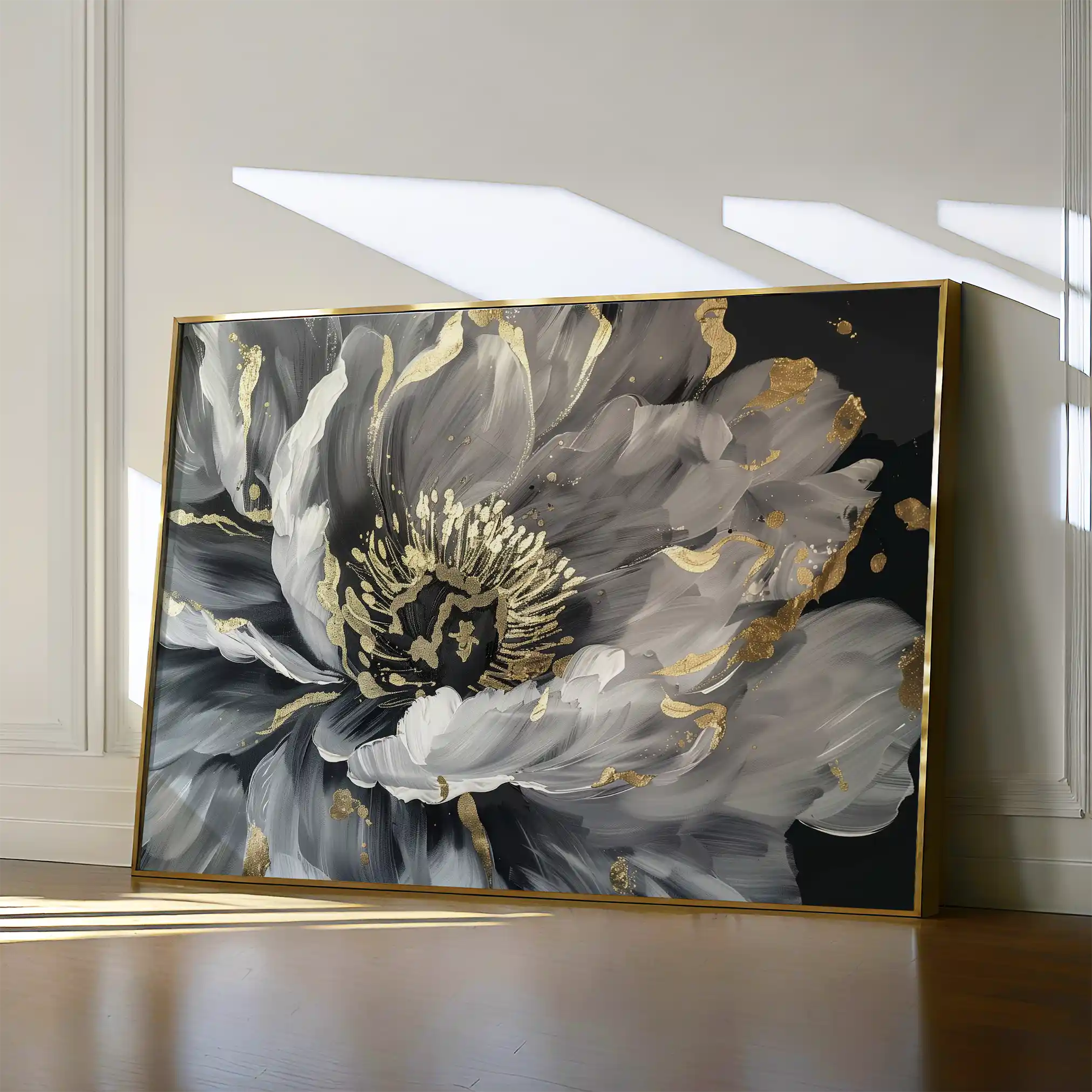 Floral 863 Canvas Art 60 x 40 cm / Black