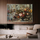 Floral 864 Canvas Art 18" x 24" / 45 x 60 cm / Black
