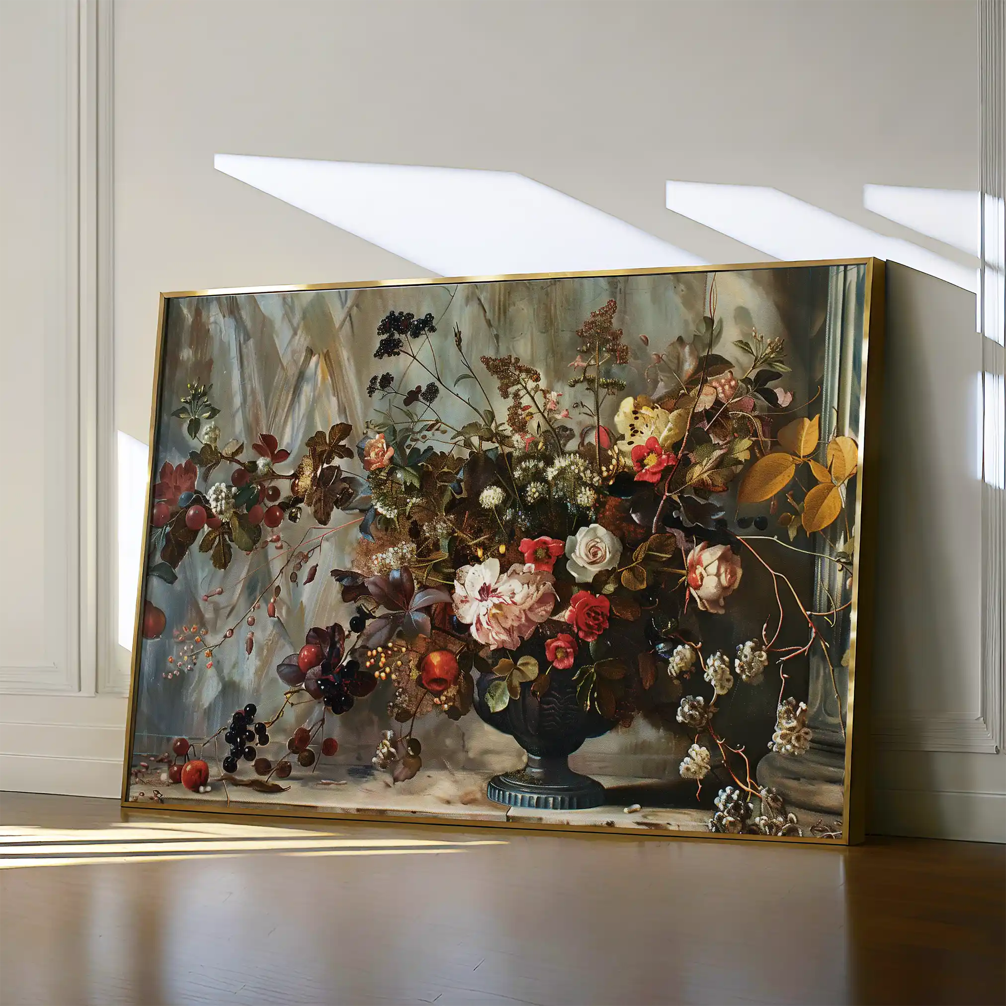 Floral 864 Canvas Art 60 x 40 cm / Black